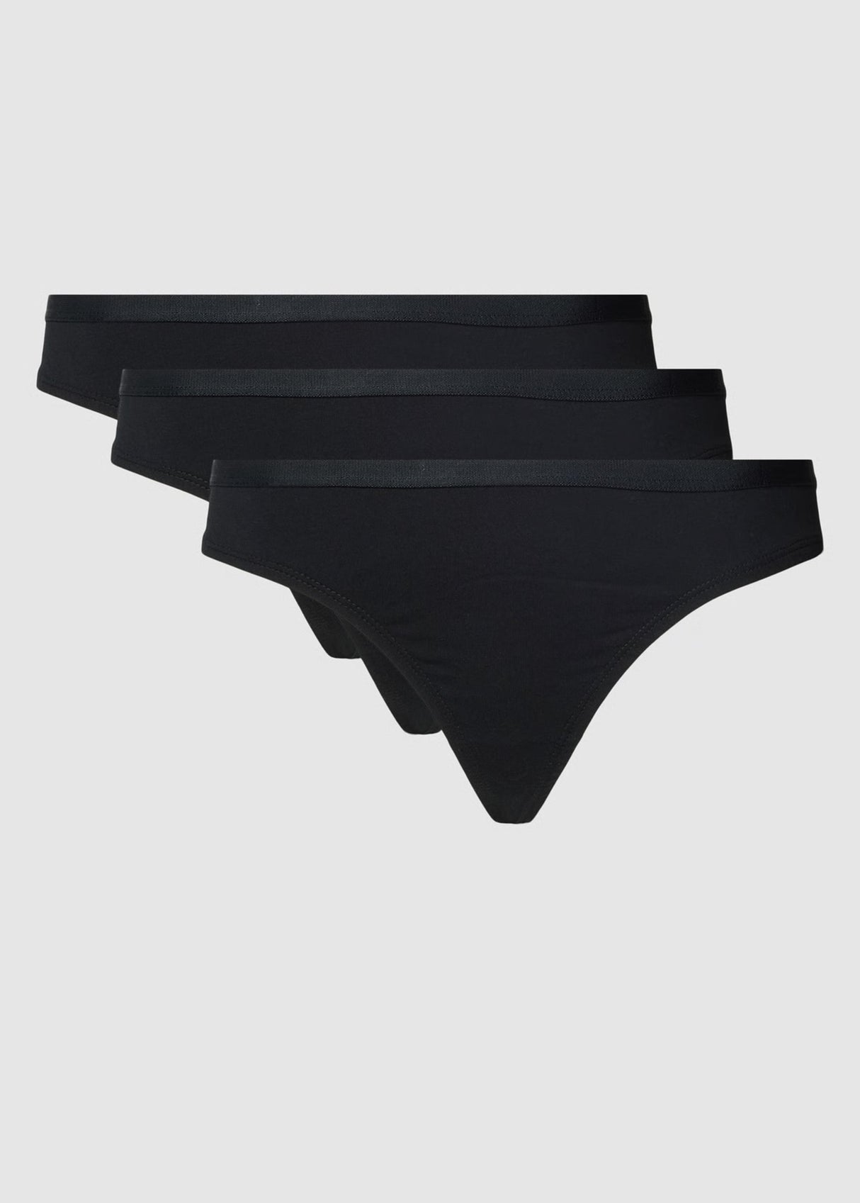 Image for Women's 3 Pack Plain Thongs,Black