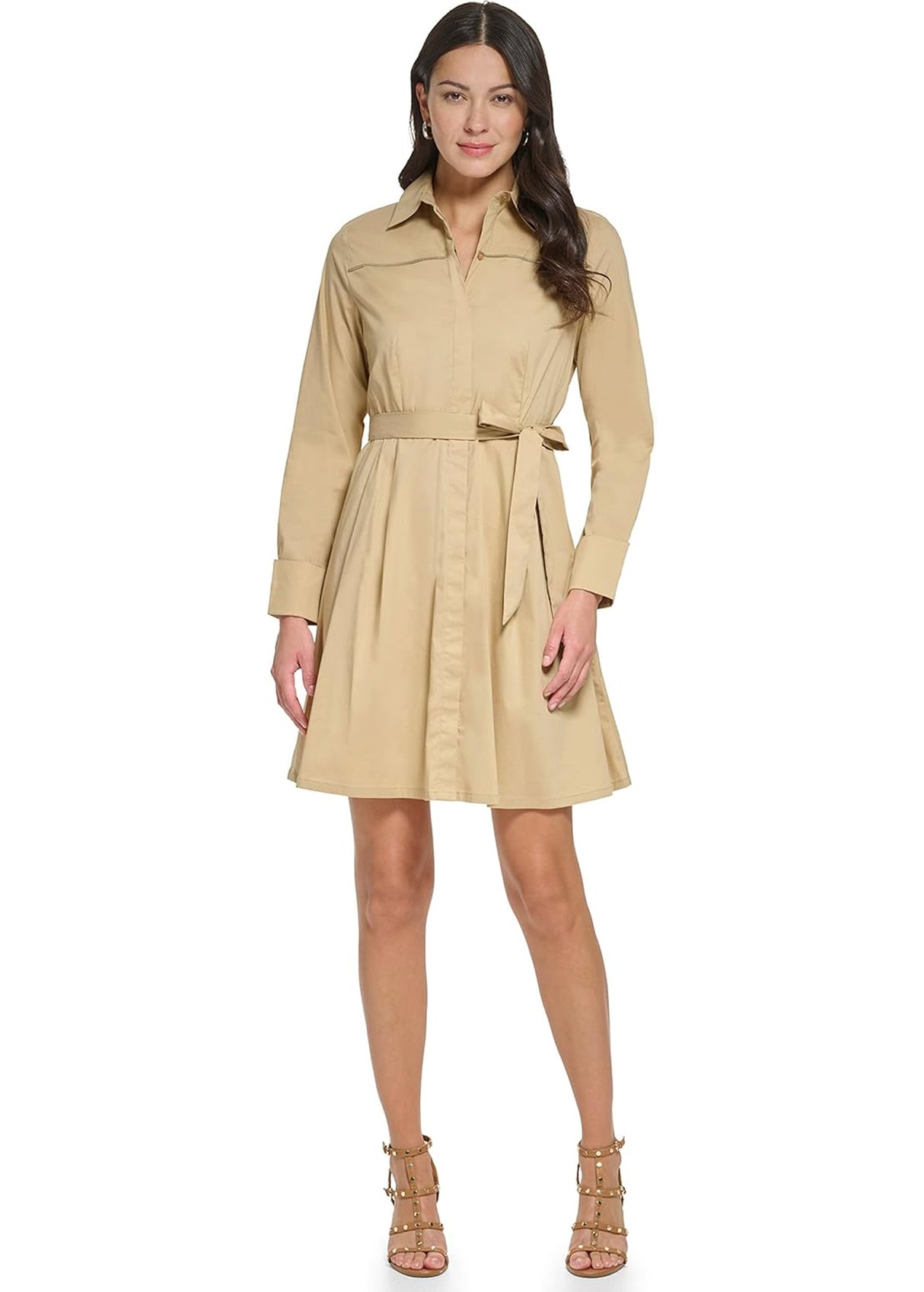 Image for Women's Tie Waist Dress,Khaki