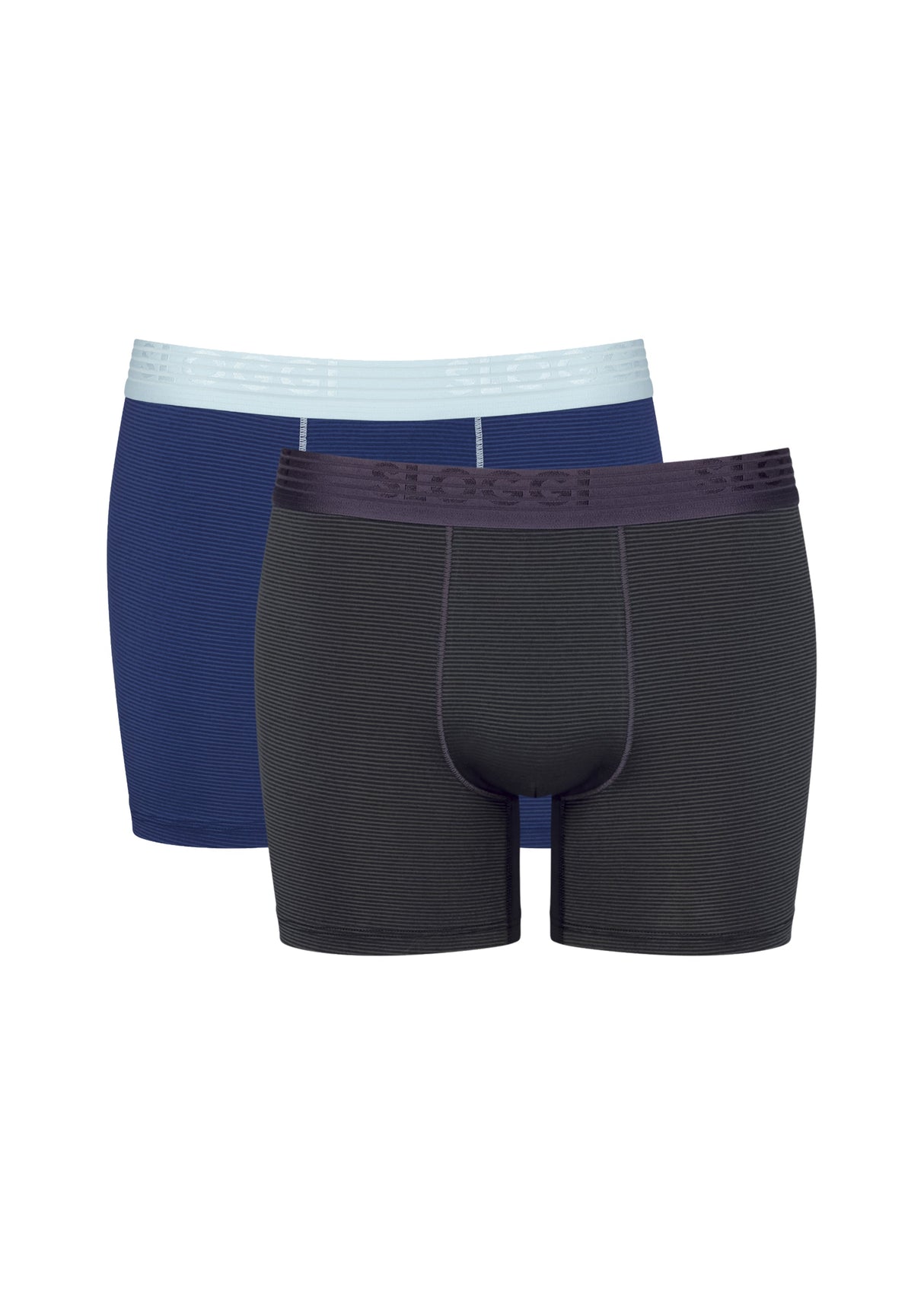 Image for Men's 2 Pack Striped Boxers Set,Dark Grey/Blue