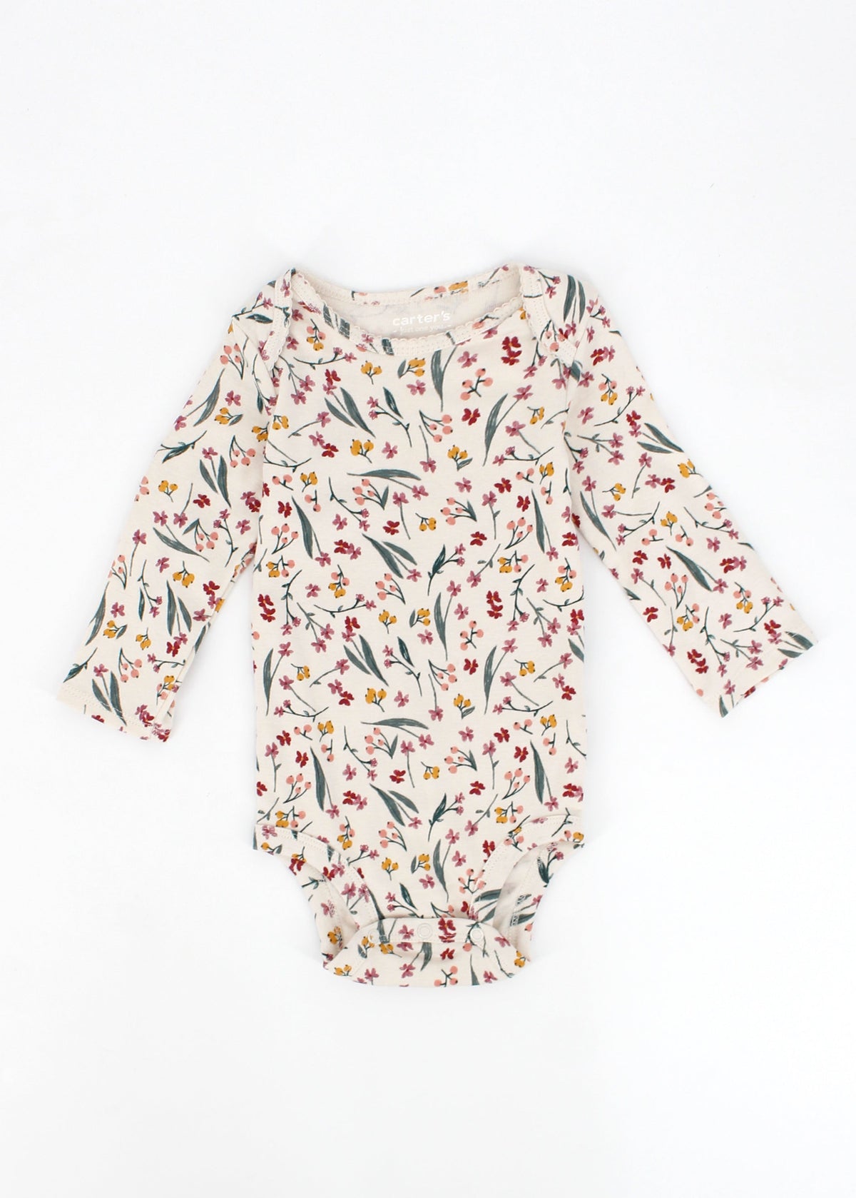 Image for Kids Girl's Floral Printed Bodysuit,Light Beige
