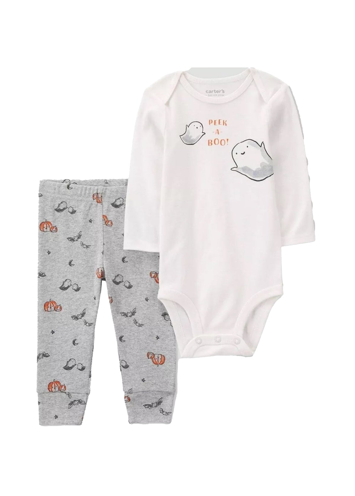 Image for Kids Boy's Graphic Printed Bodysuit & Pants Sleepwear Set,White/Grey