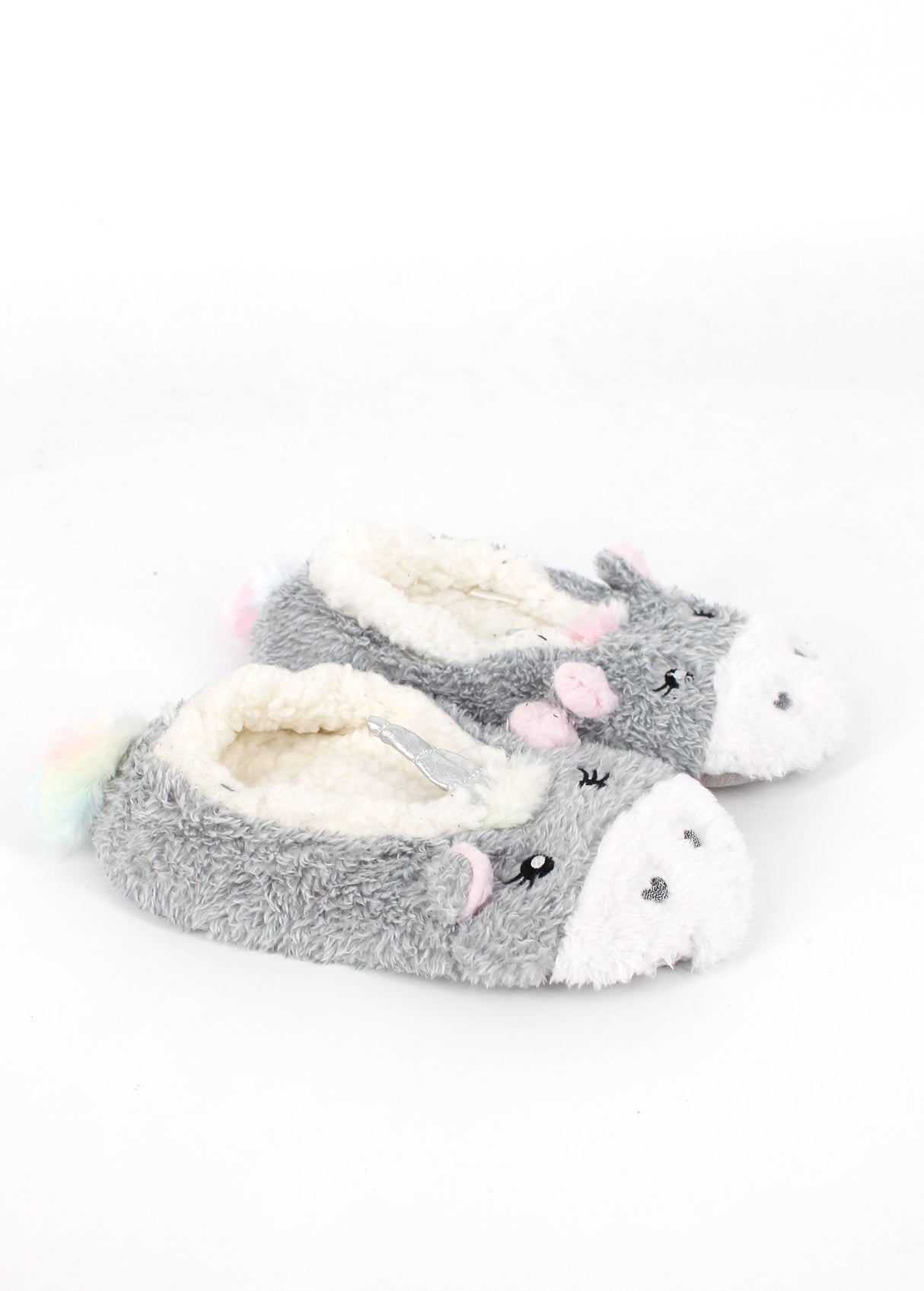 Image for Kids Girl's Faux Fur Slippers,Grey