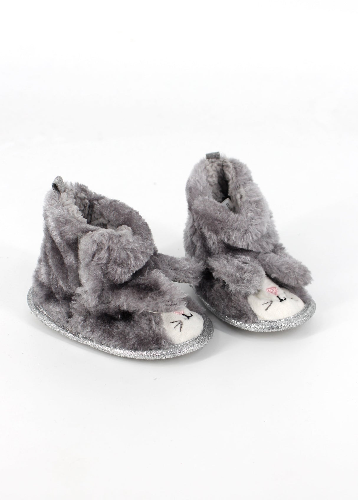 Image for Kids Girl's Faux Fur Slippers,Grey