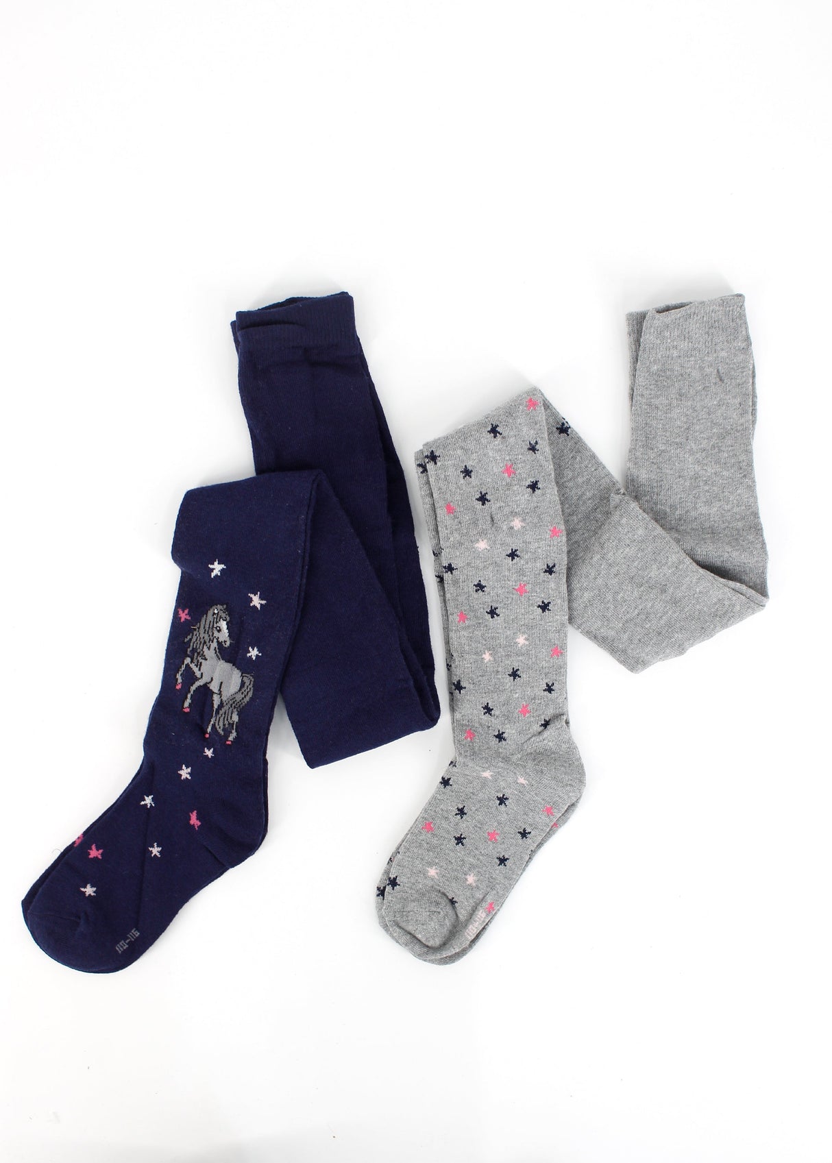 Image for Kids Girl's 2 Pairs Printed Long Socks,Navy/Grey