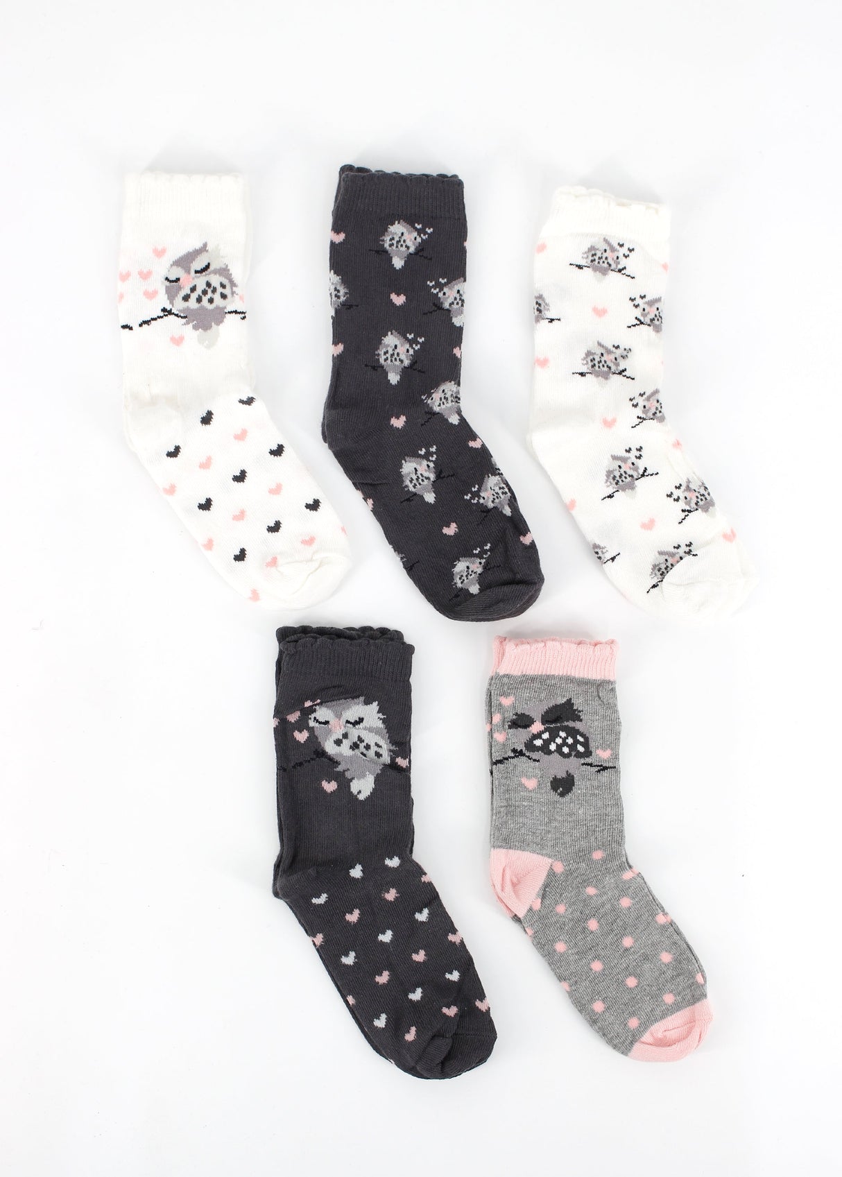 Image for Kids Girl's 5 Pairs Graphic Printed Socks,Multi