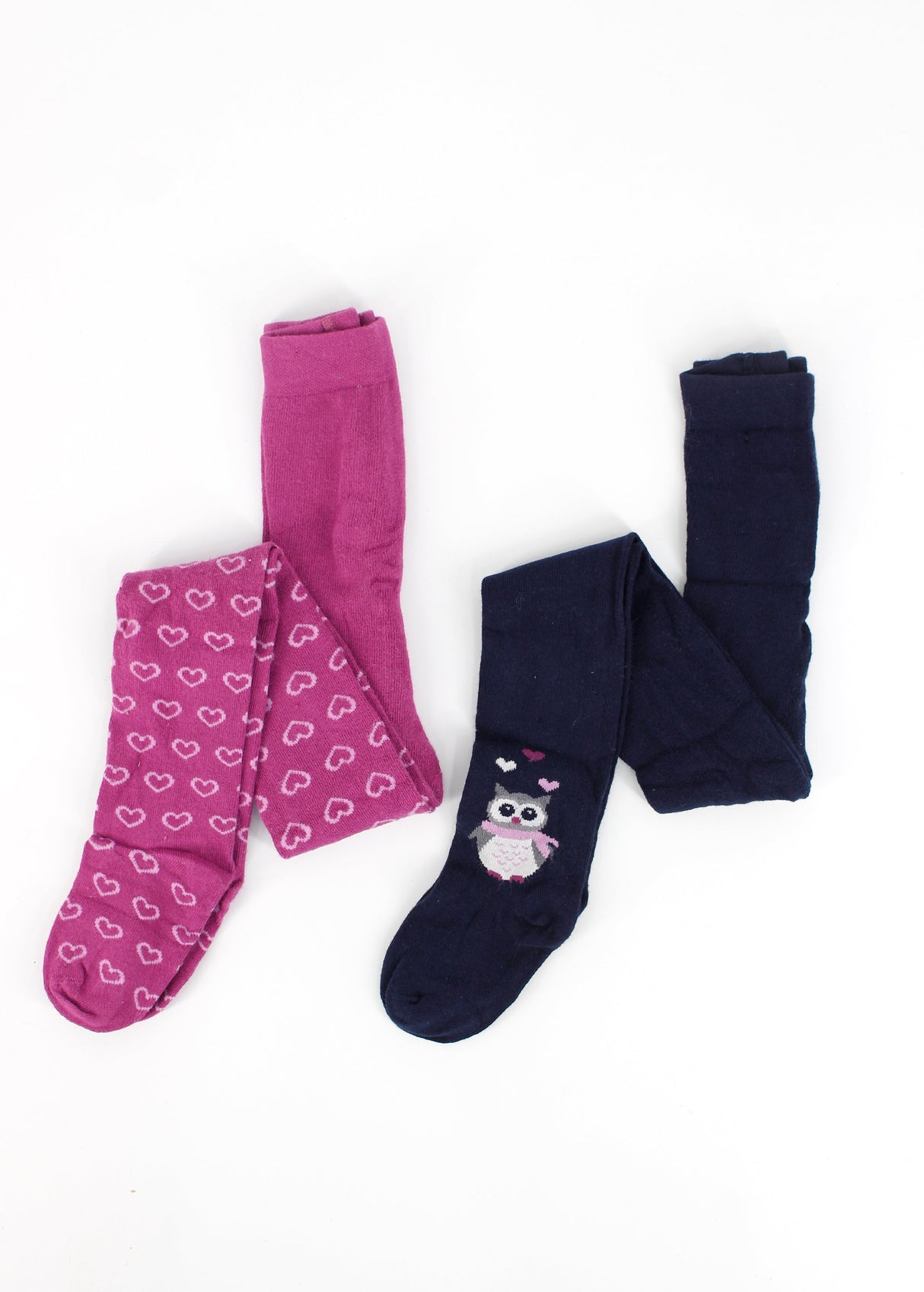 Image for Kids Girl's 2 Pcs Printed Tights,Navy/Pink
