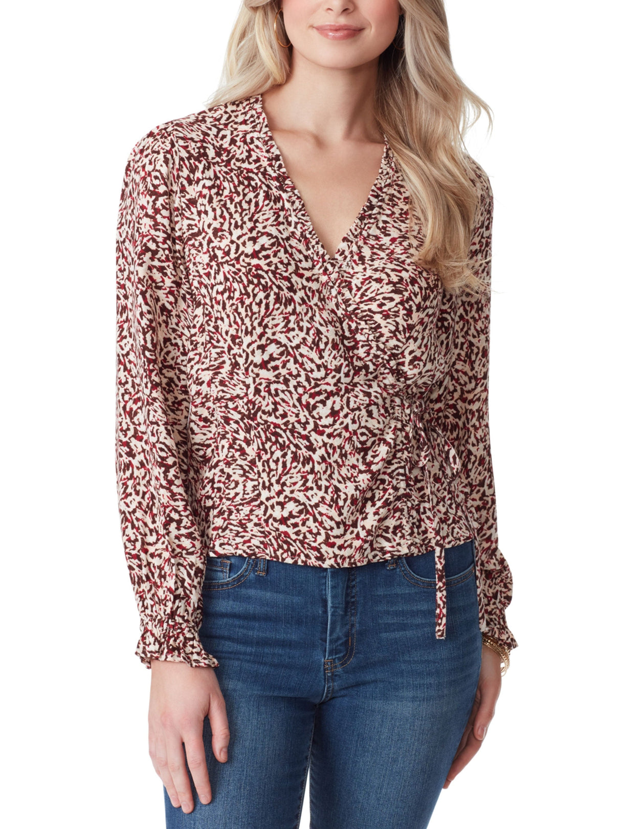 Image for Women's Printed Wrap Top,Multi