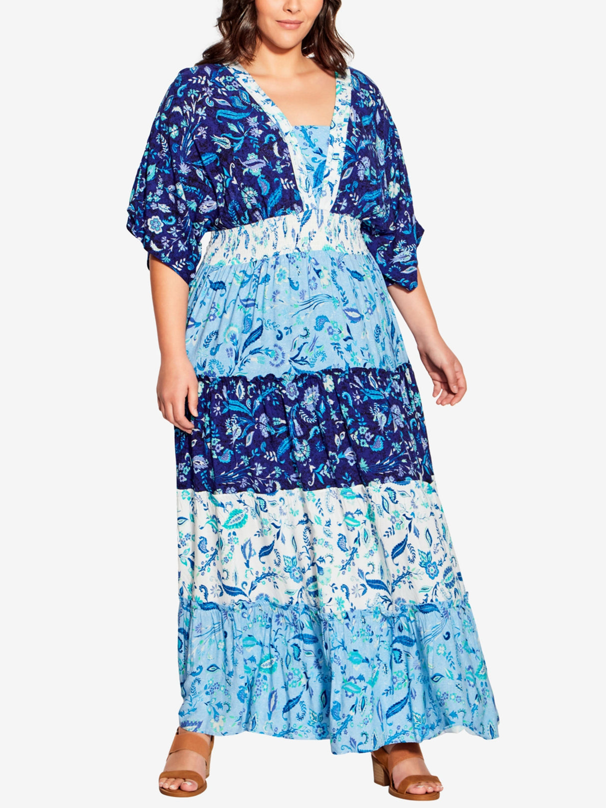 Image for Women's Printed Smocked Dress,Multi