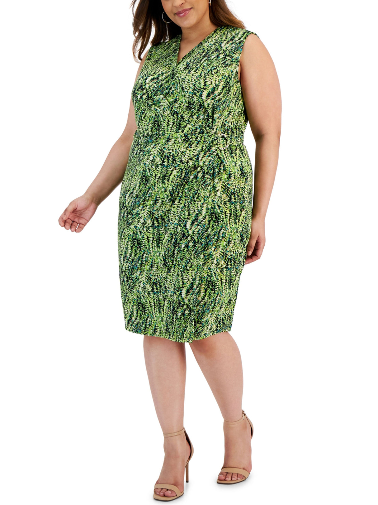 Image for Women's Printed Wrap Dress,Green