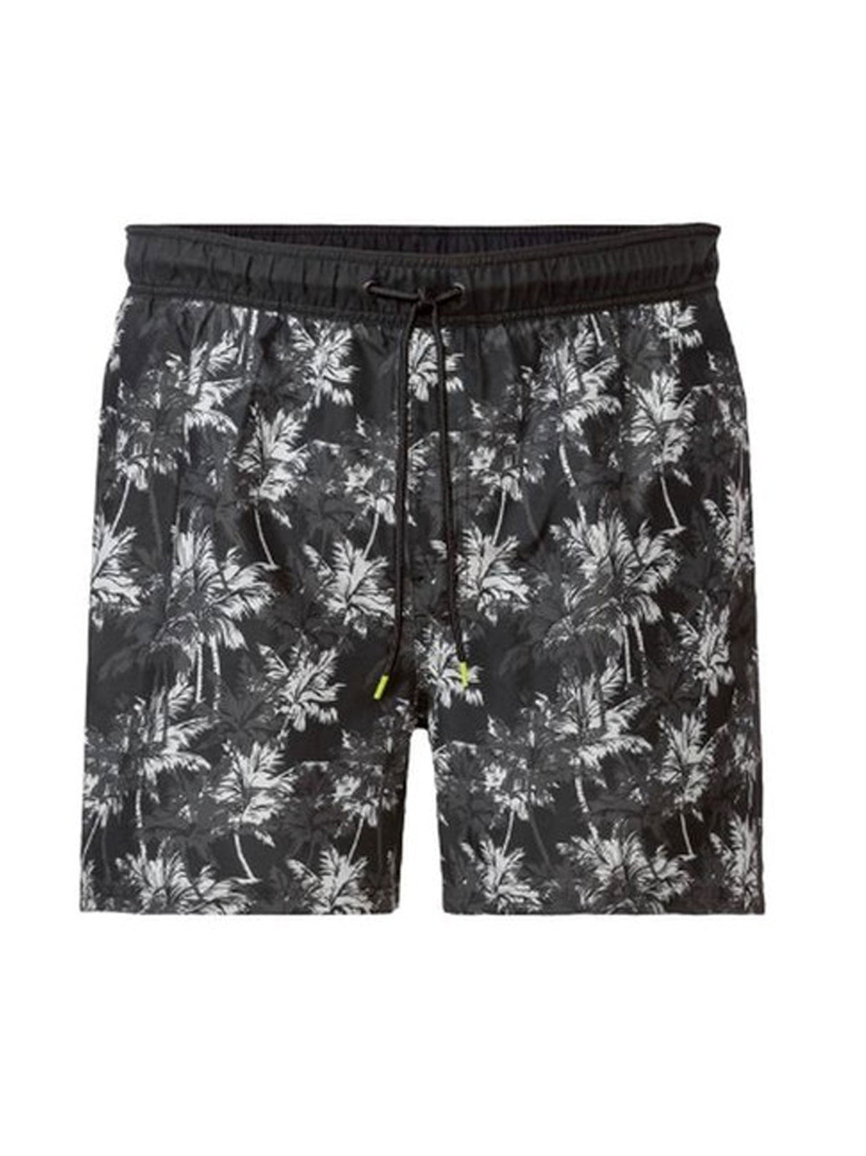 Image for Men's Palm Printed Swim Trunks,Black