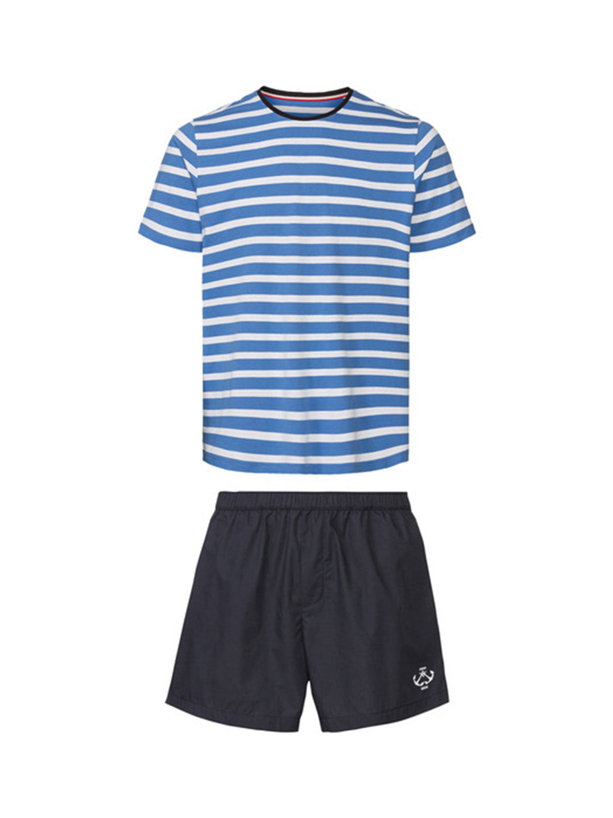 Image for Men's 2 Pcs Striped Pyjamas Set,Blue/Navy