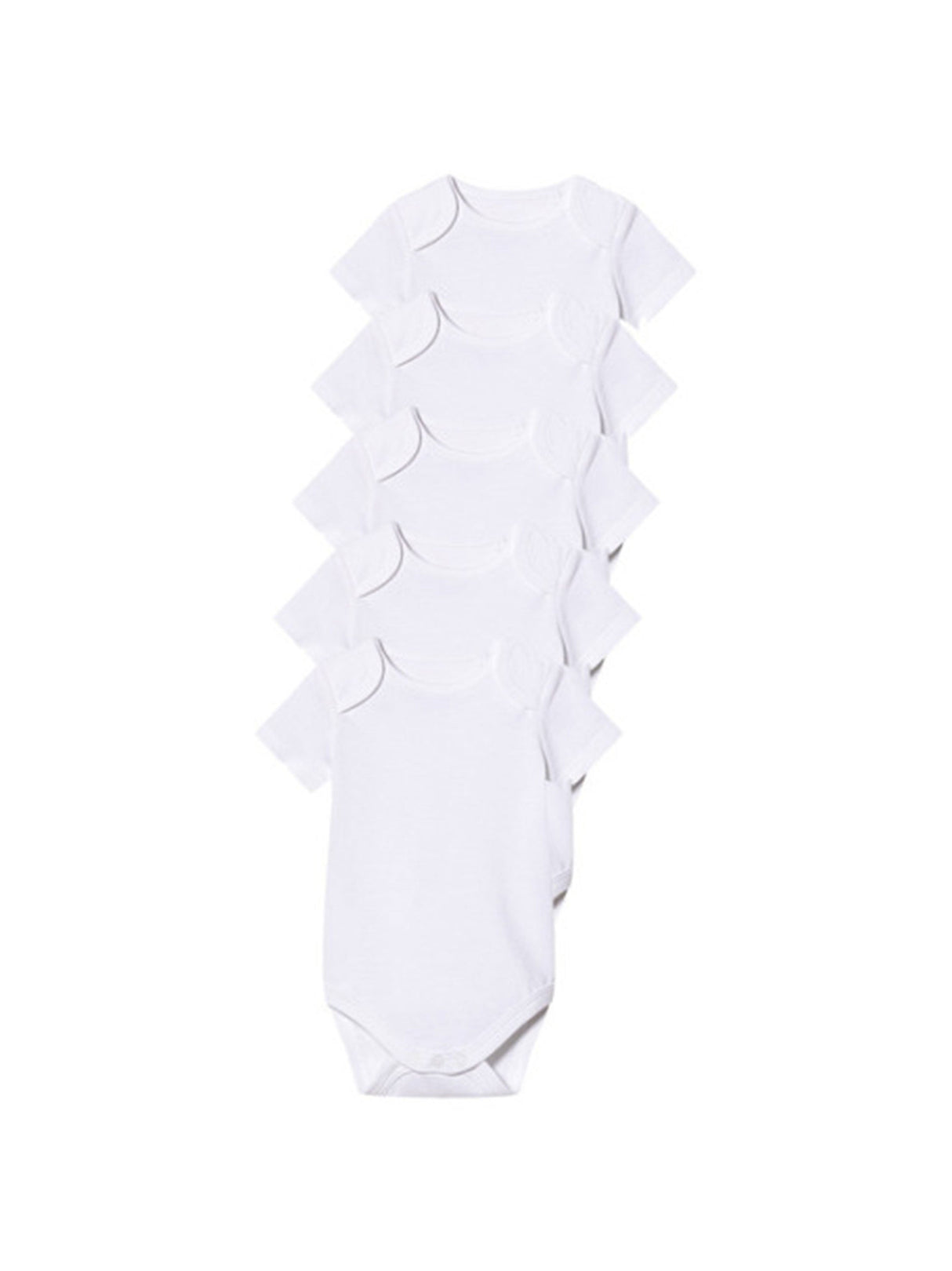 Image for Kids Boy's 5 Pcs Plain Bodysuit Set,White