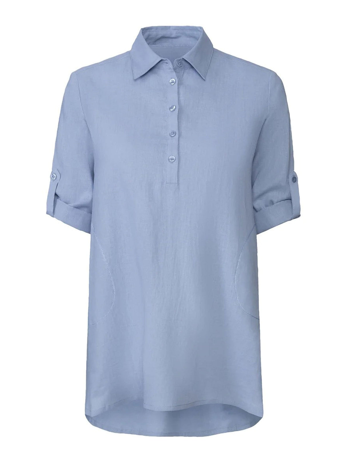 Image for Women's Plain Linen Dress,Blue