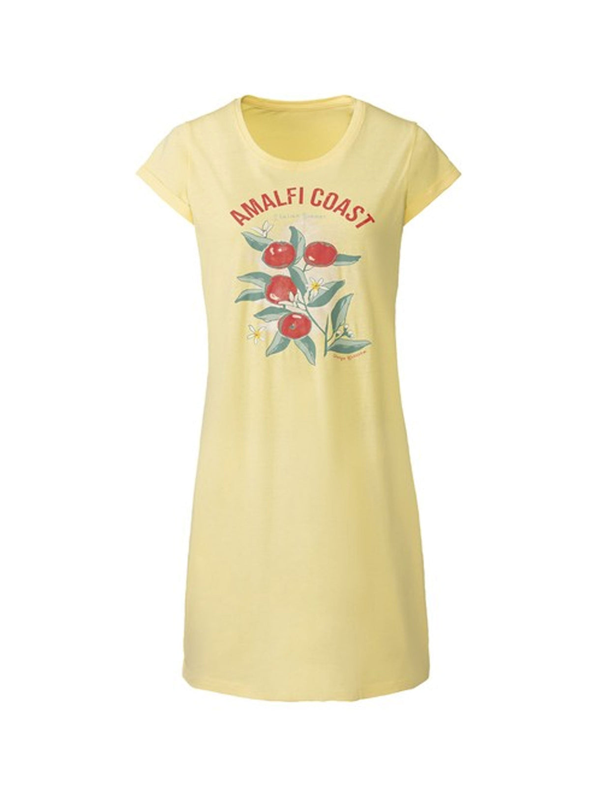 Image for Women's Graphic Printed Nightgown,Yellow