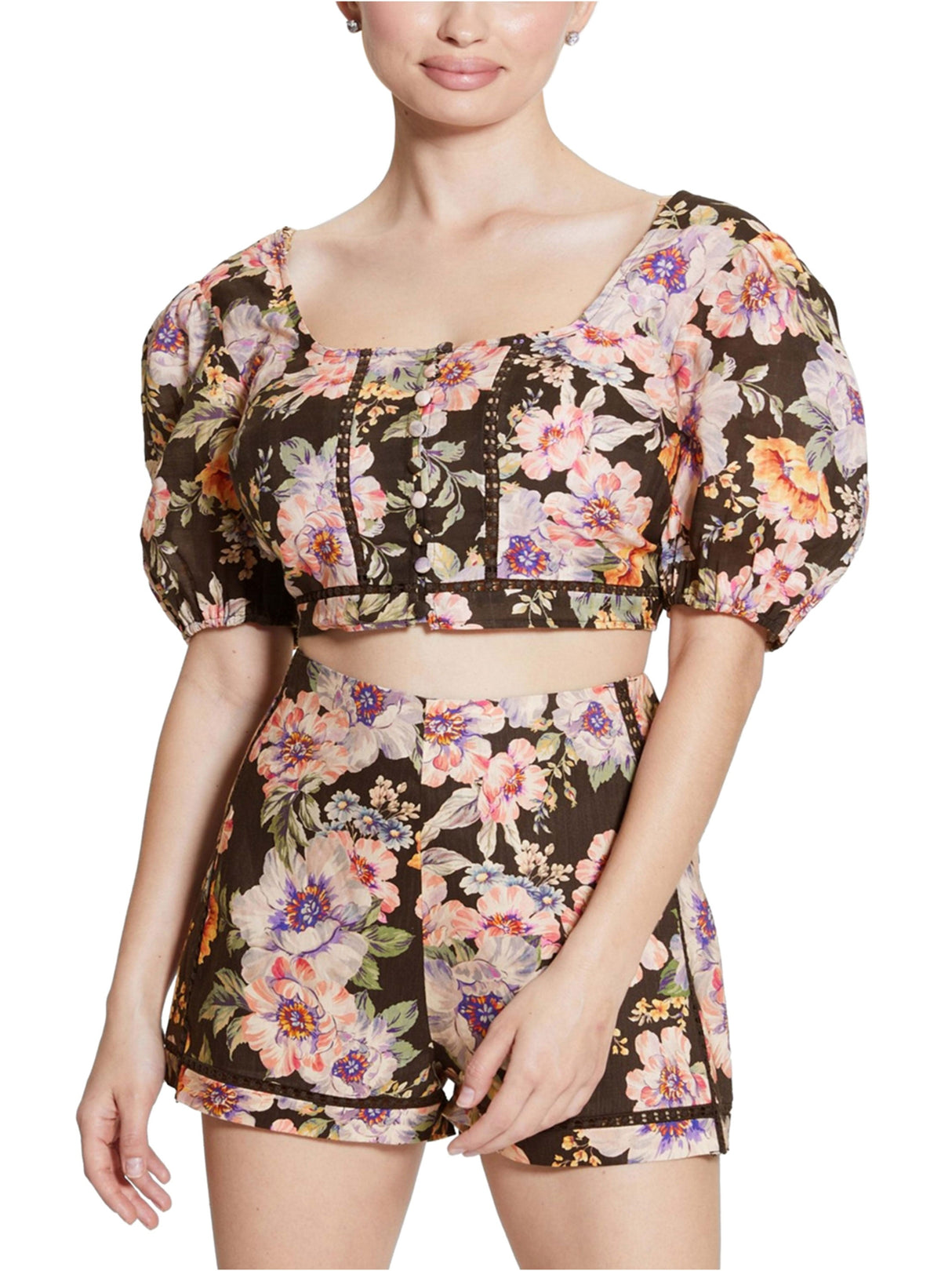 Image for Women's Floral Printed Cropped Top,Multi