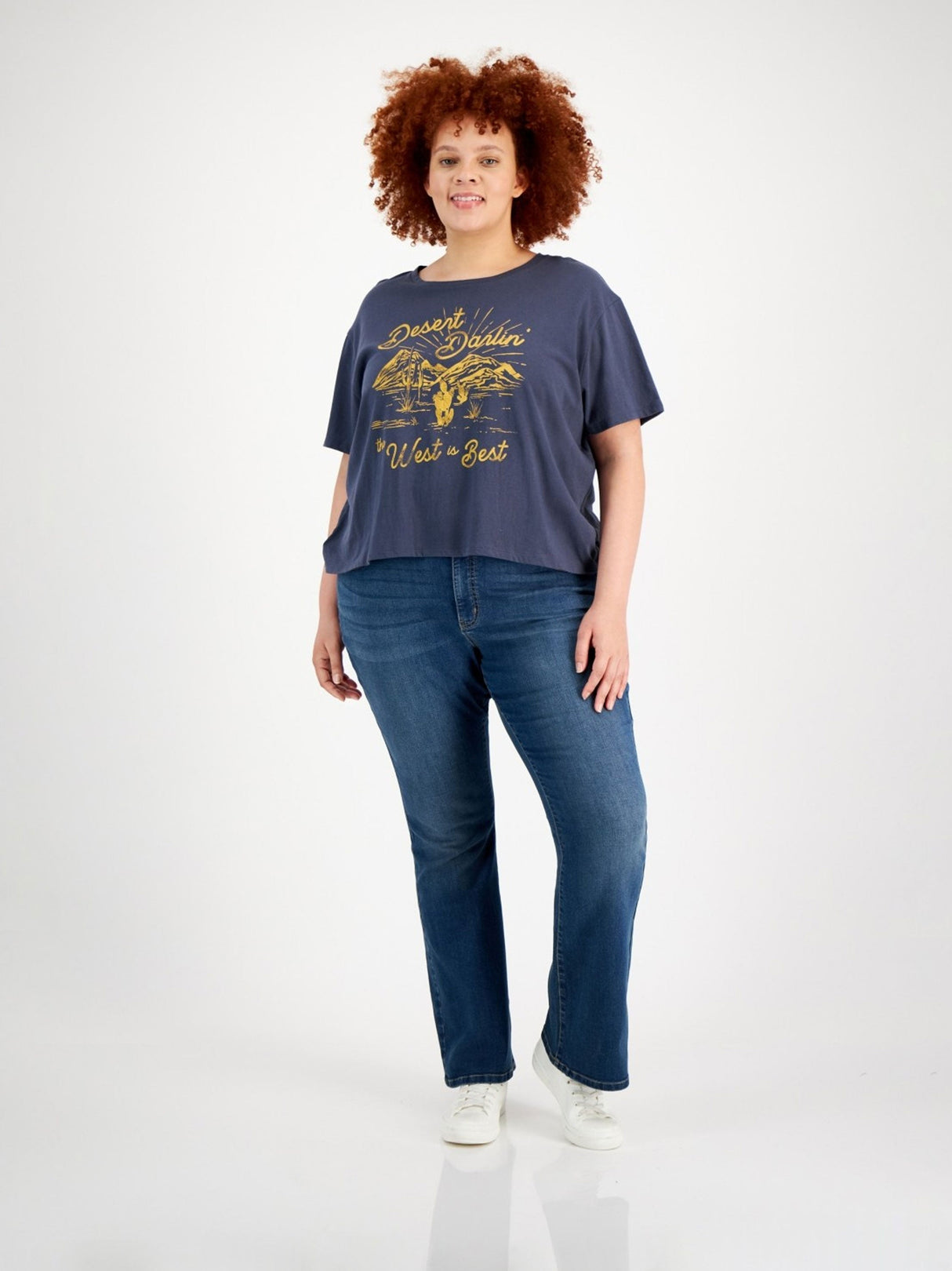 Image for Women's Graphic Printed T-Shirt,Navy