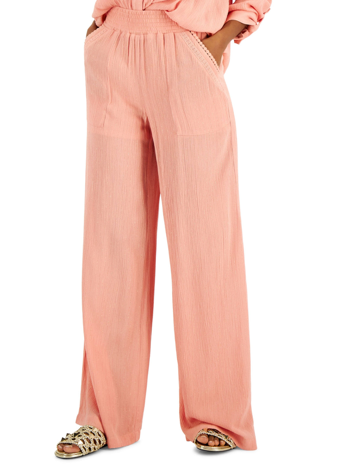 Image for Women's Textured Pants,Peach