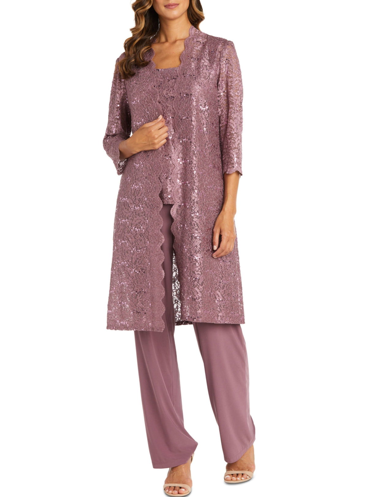 Image for Women's Sequined Lace Party Blazer,Pink