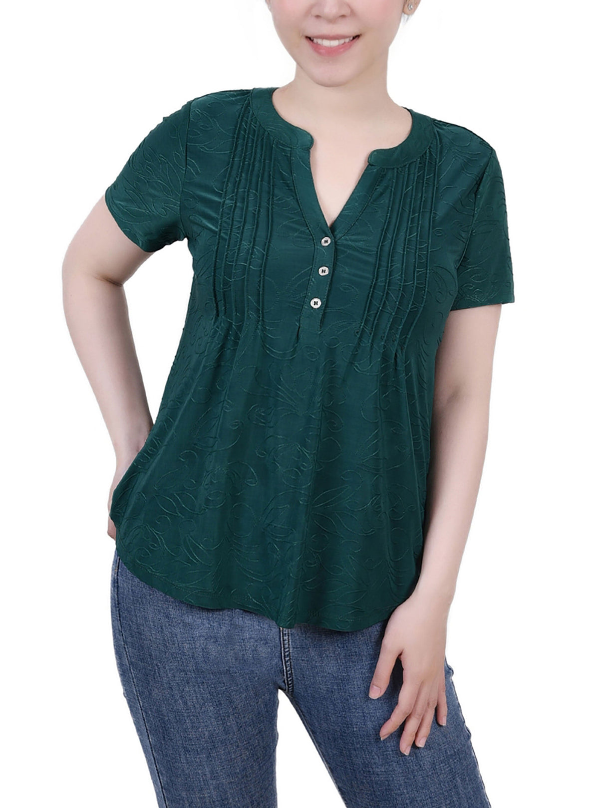 Image for Women's Embroidered Top,Green