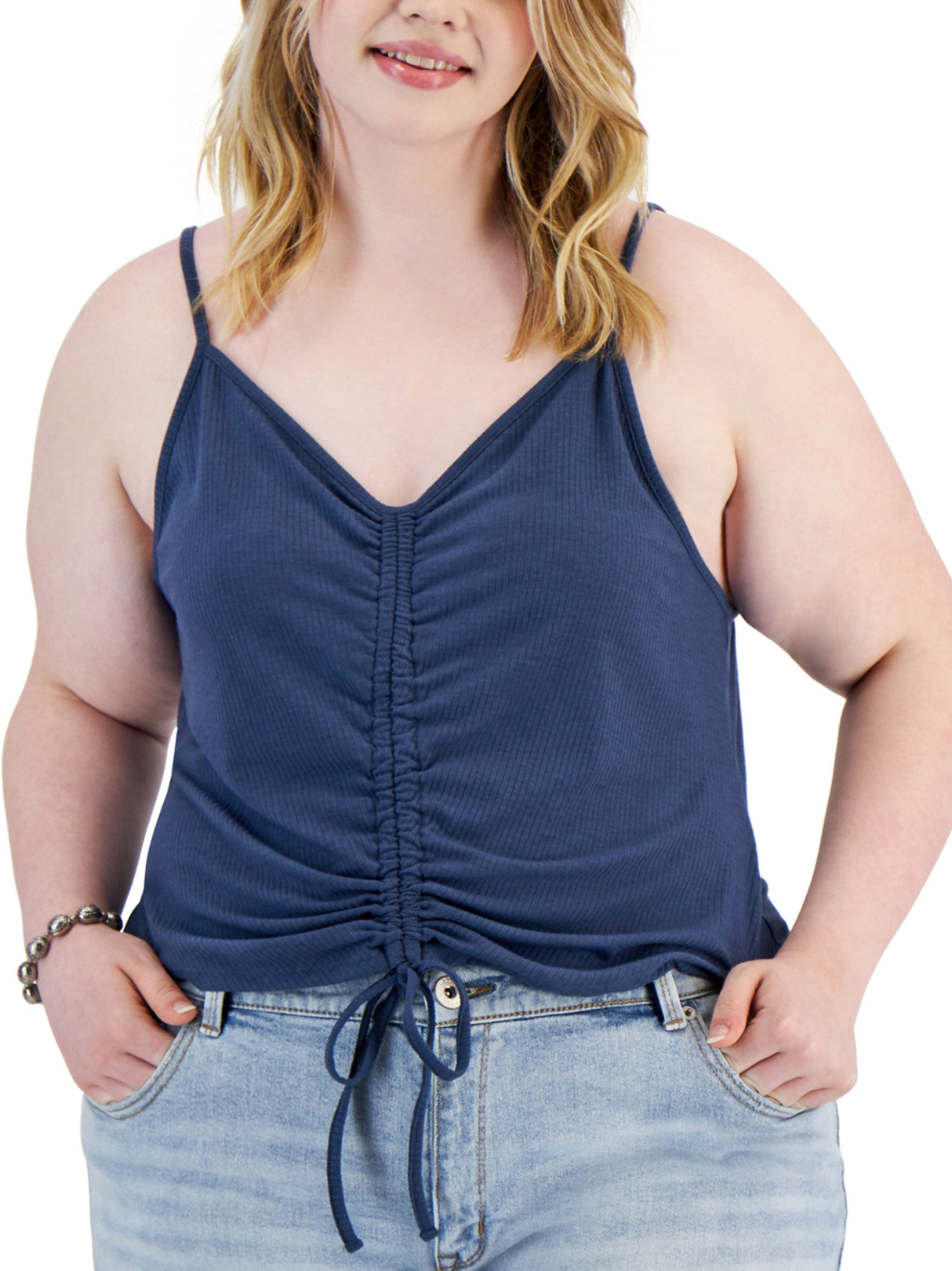 Image for Womens Ruched Tank Top,Blue