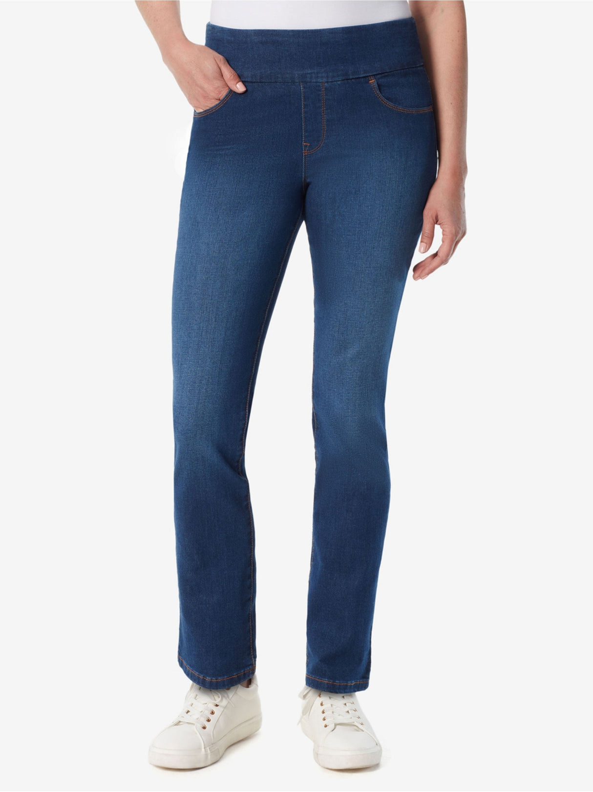 Image for Women's Washed Pull On Jeans,Blue