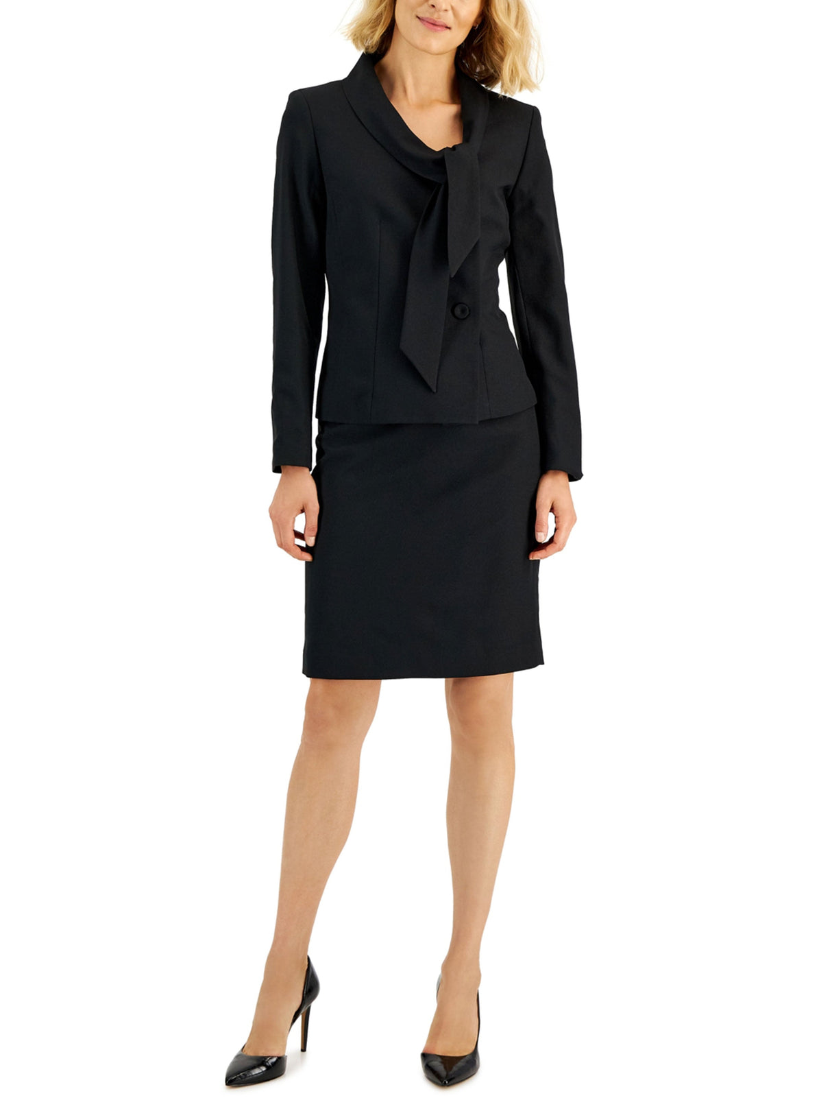 Image for Women's Tie Collar Blazer,Black