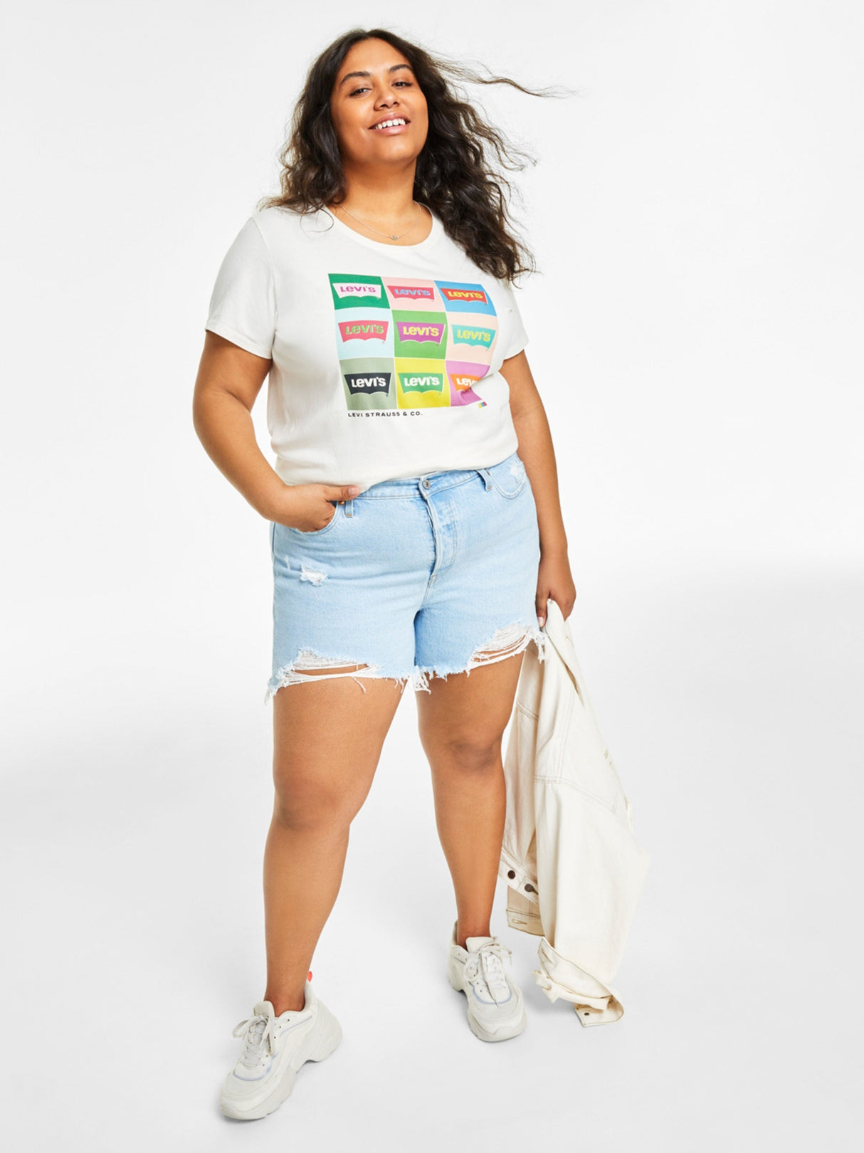 Image for Women's Ripped Washed Denim Shorts,Blue