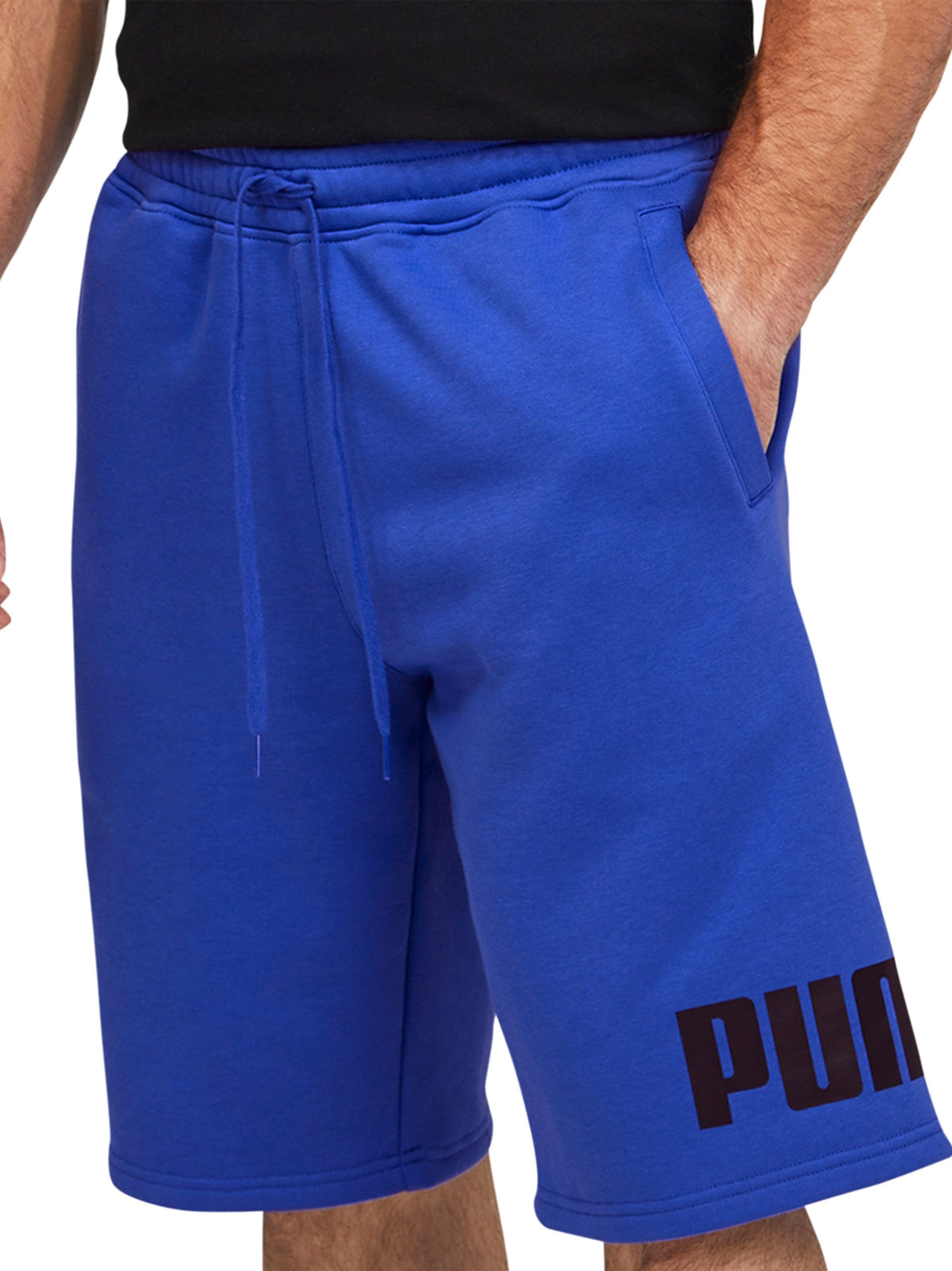 Image for Men's Brand Logo Printed Fleece Shorts,Blue