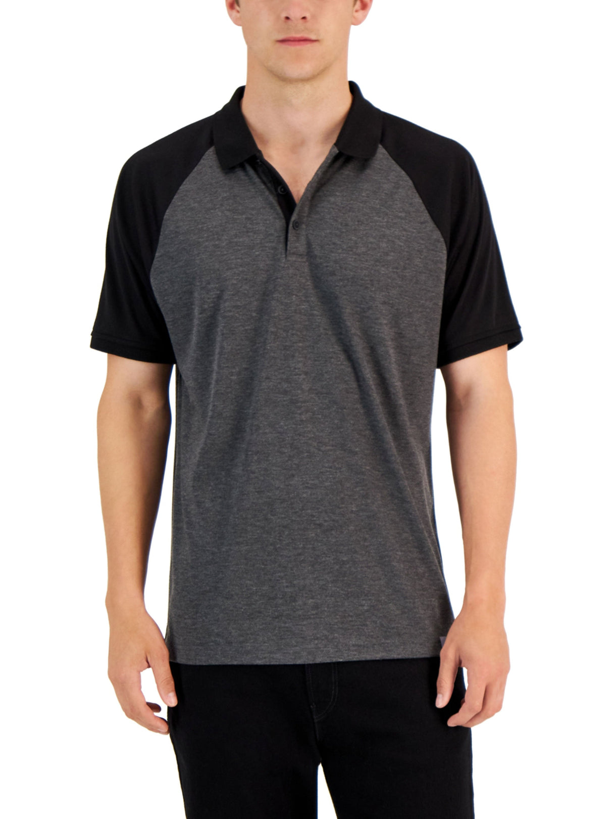 Image for Men's Colorblocked Polo T-Shirt,Dark Grey/Black