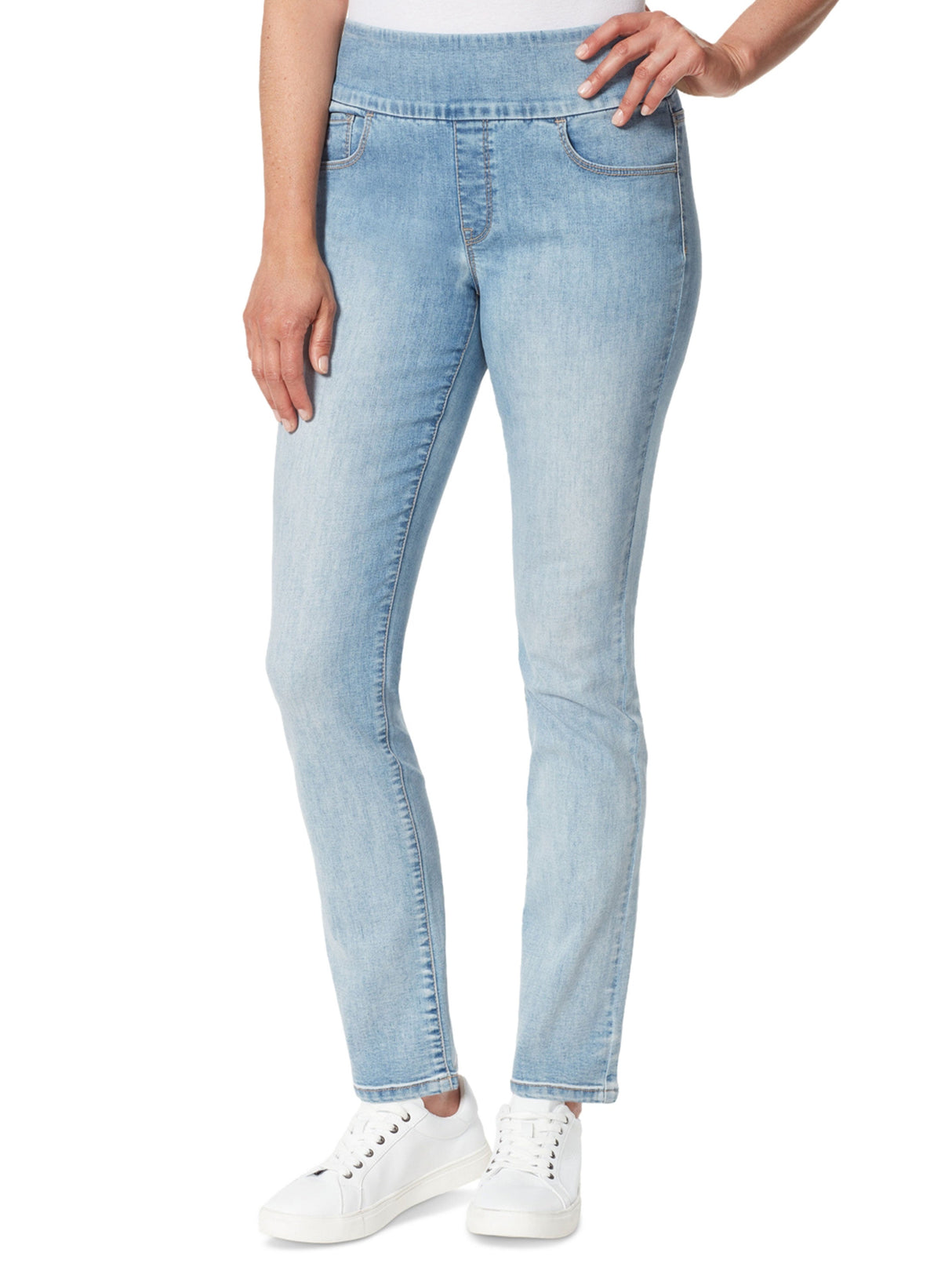 Image for Women's Washed Jeans,Light Blue