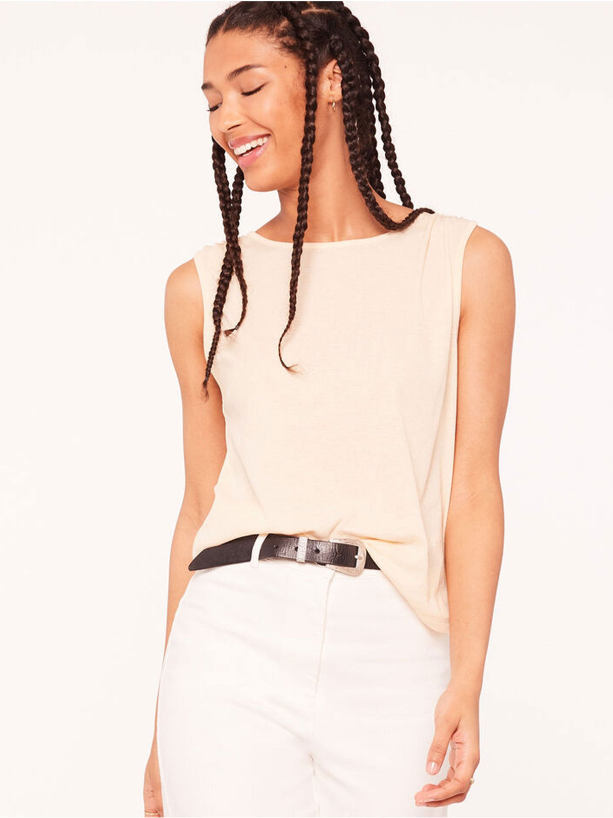 Image for Women's Ribbed Tank Top,Light Beige