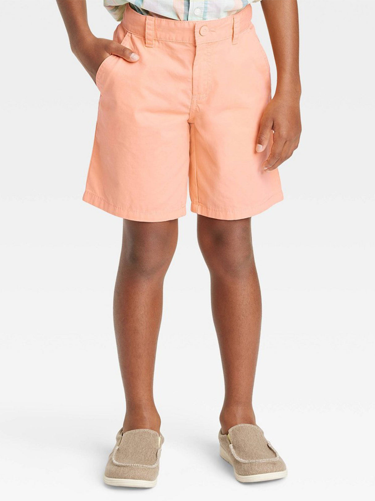 Image for Kids Boy's Plain Chino Shorts,Orange