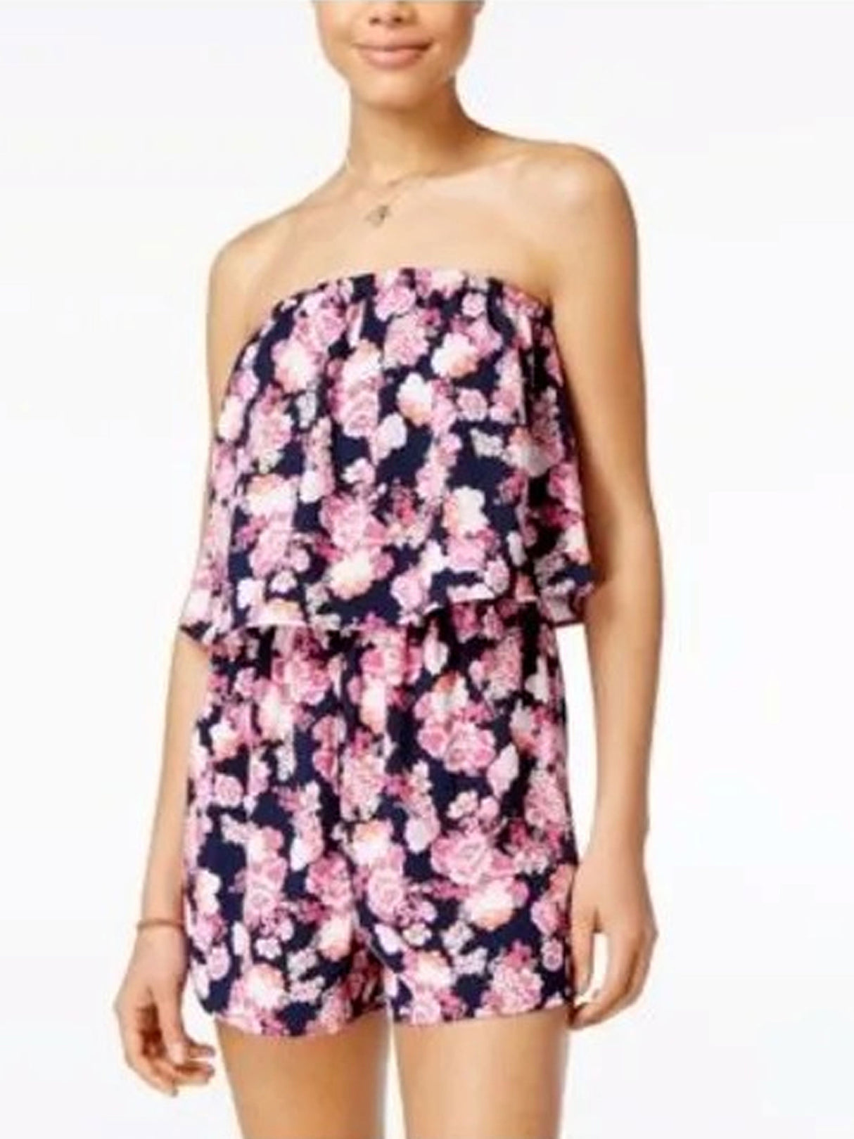 Image for Women's Floral Printed Off Shoulders Romper,Multi