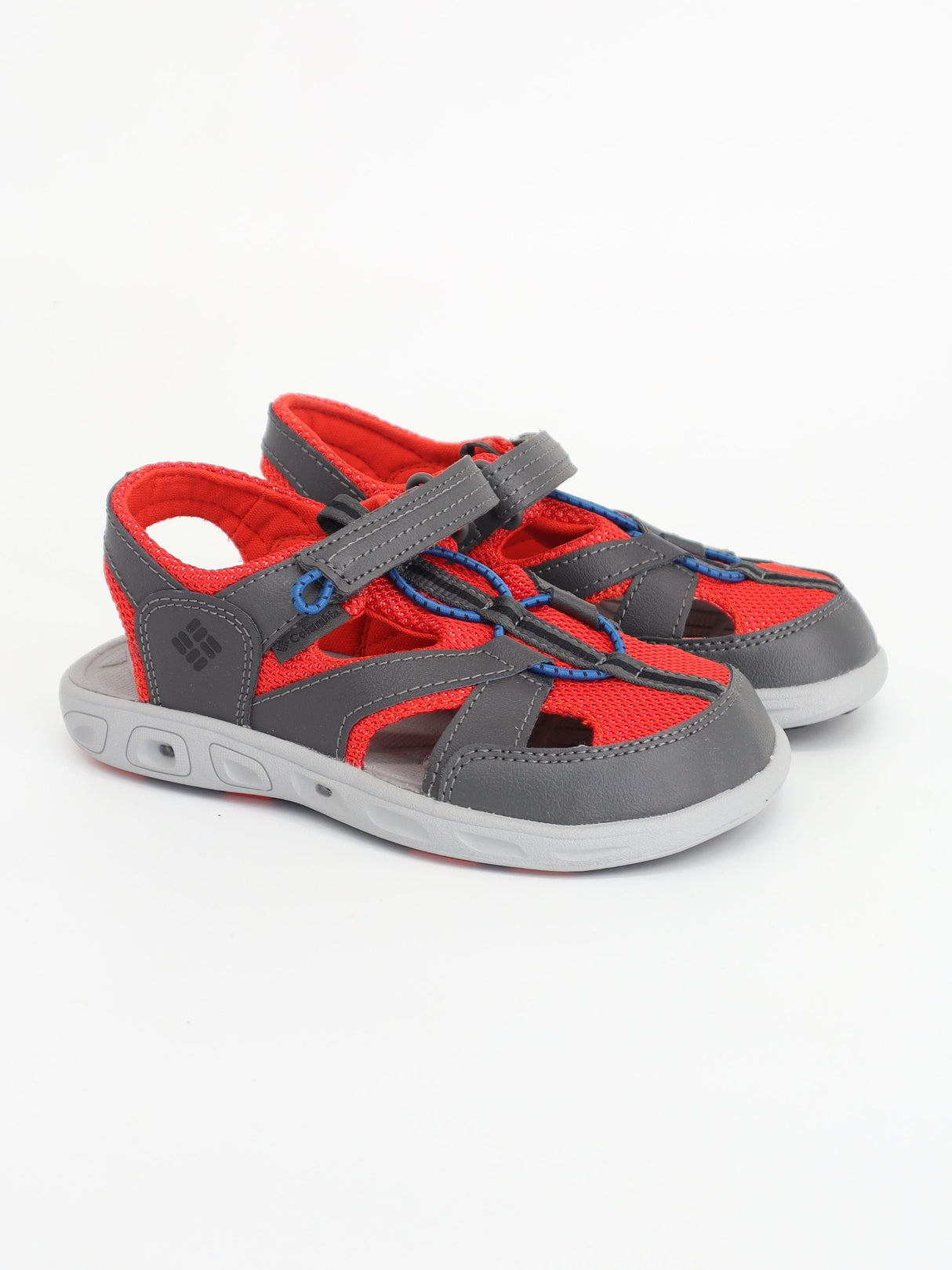 Image for Kids Boy's Textured Sandals,Grey/Red