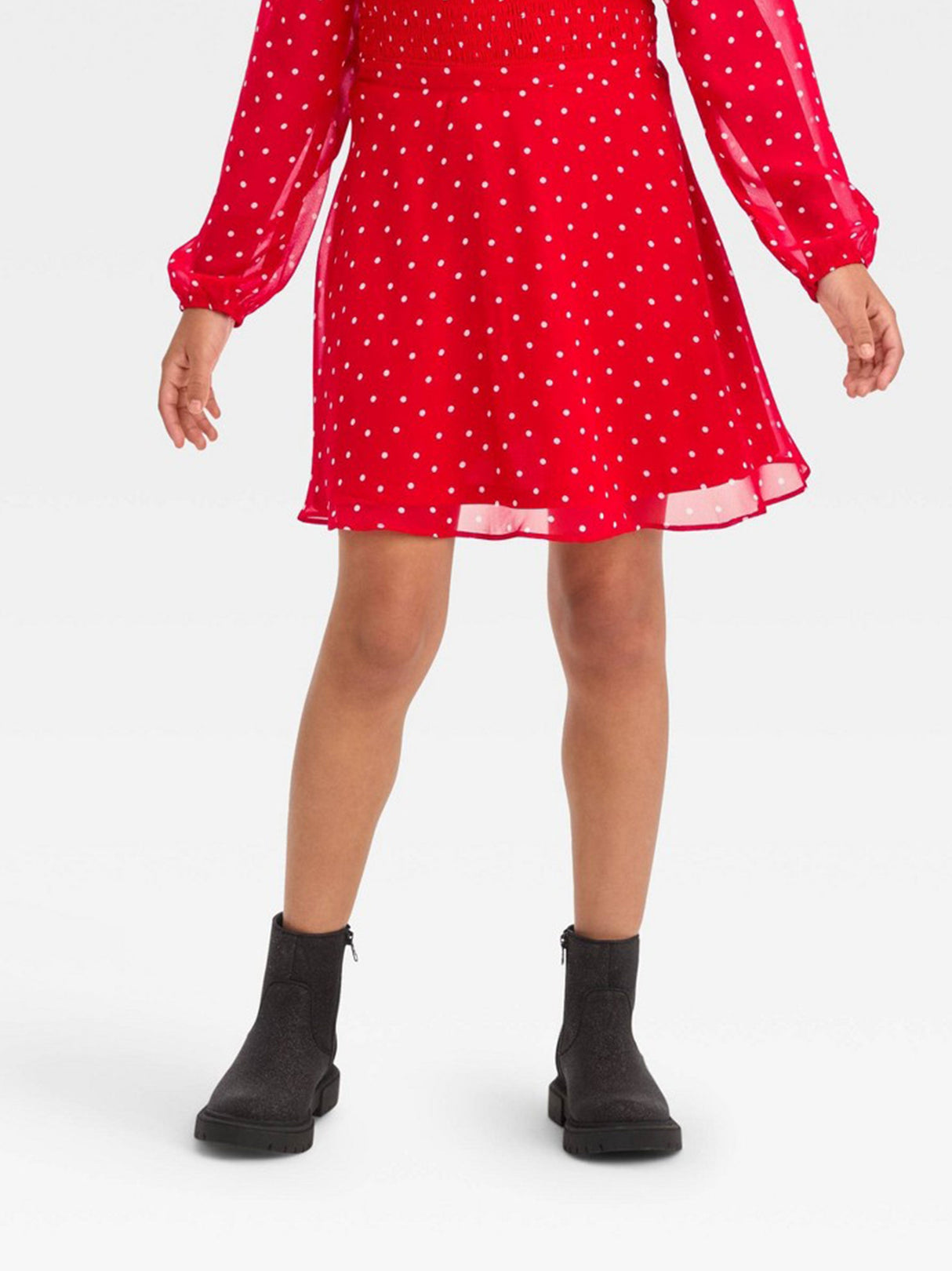 Image for Kids Girl's Polka Dots Skirt,Red