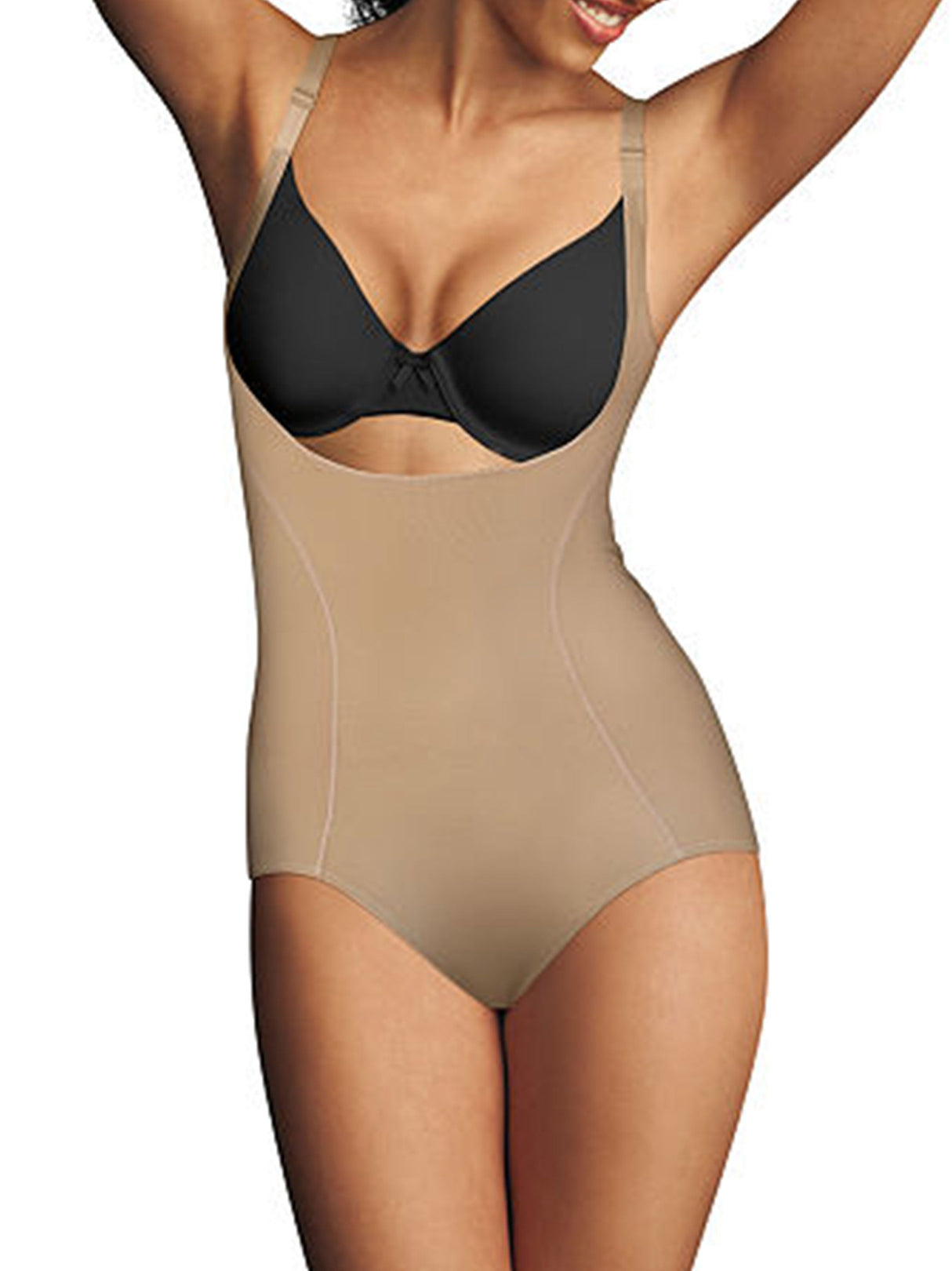 Image for Women's Open Bust Underwear Bodysuit,Beige