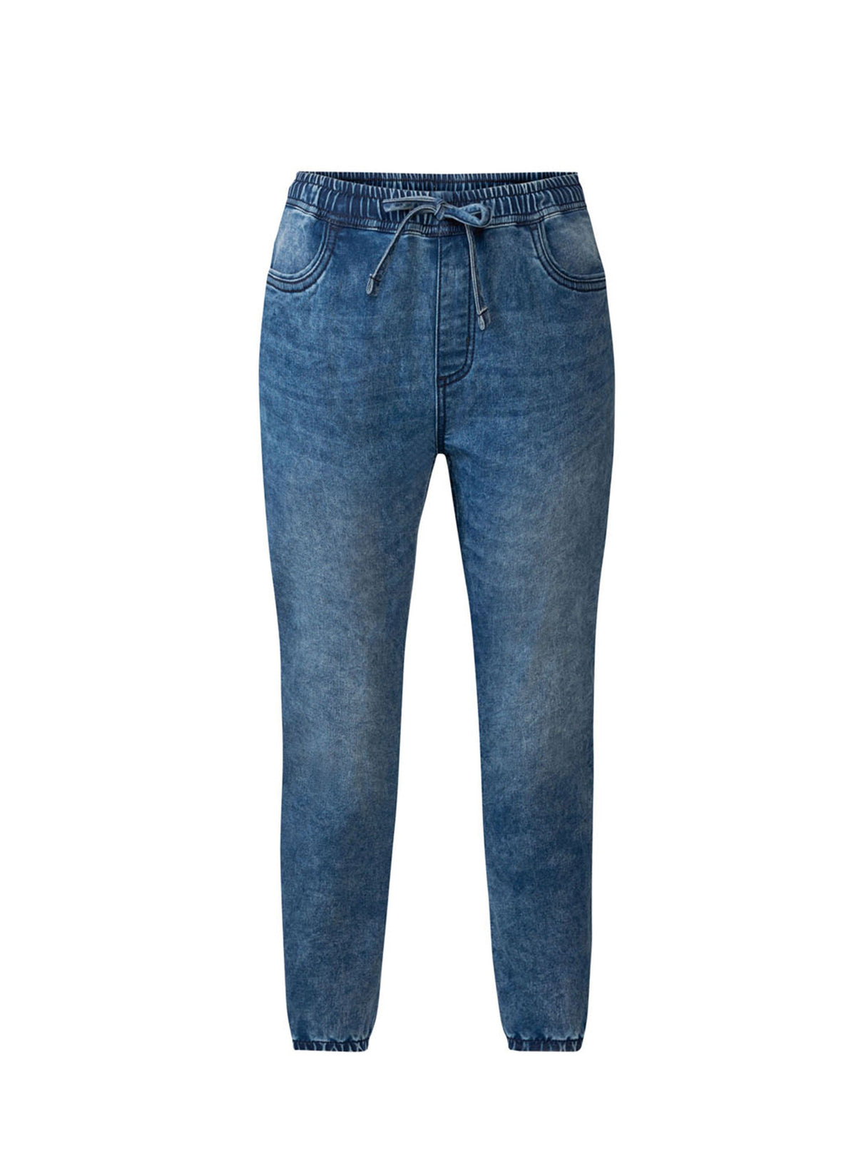 Image for Women's Washed Denim Joggers,Blue