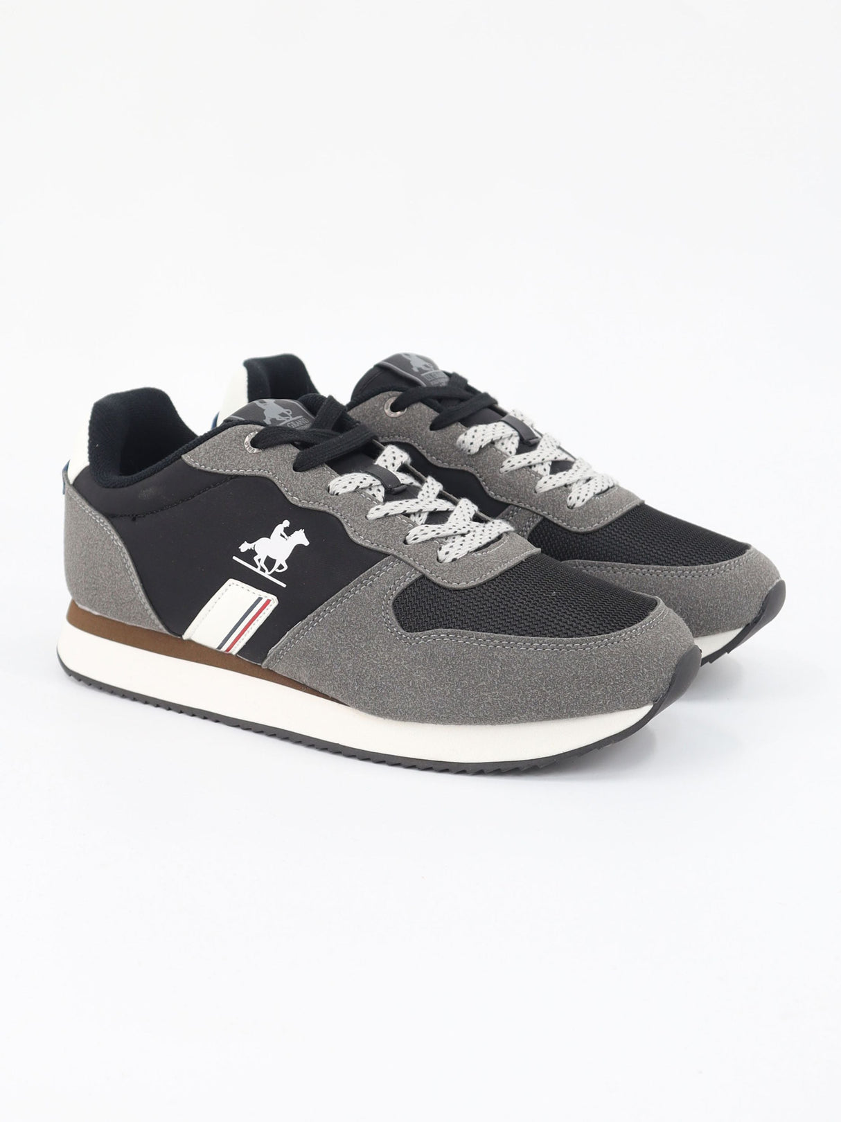 Image for Men's Brand Logo Printed Sneakers,Grey/Black