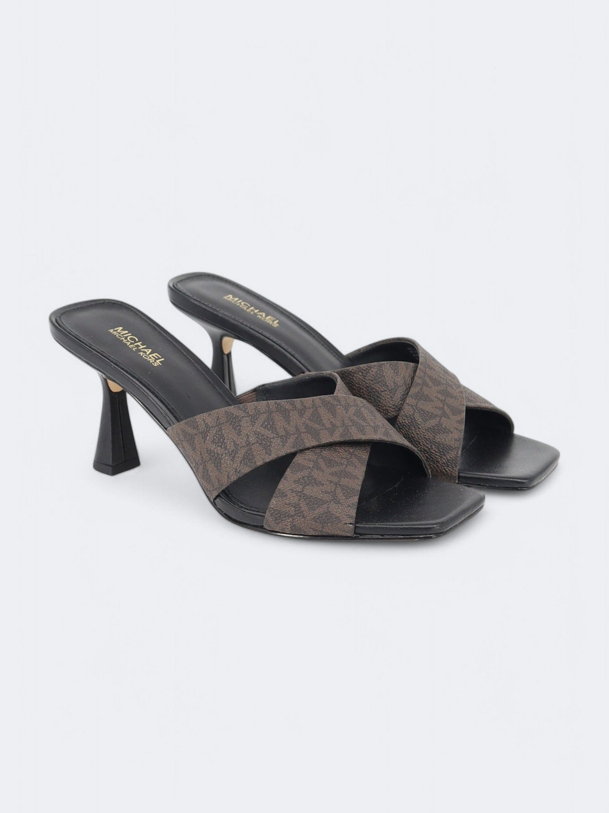 Image for Women's Printed High Heeled Shoes,Dark Brown/Black