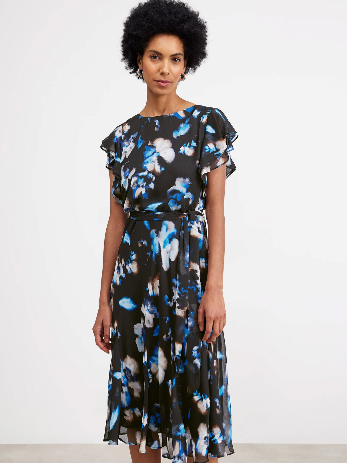 Image for Women's Printed MIDI Dress,Black