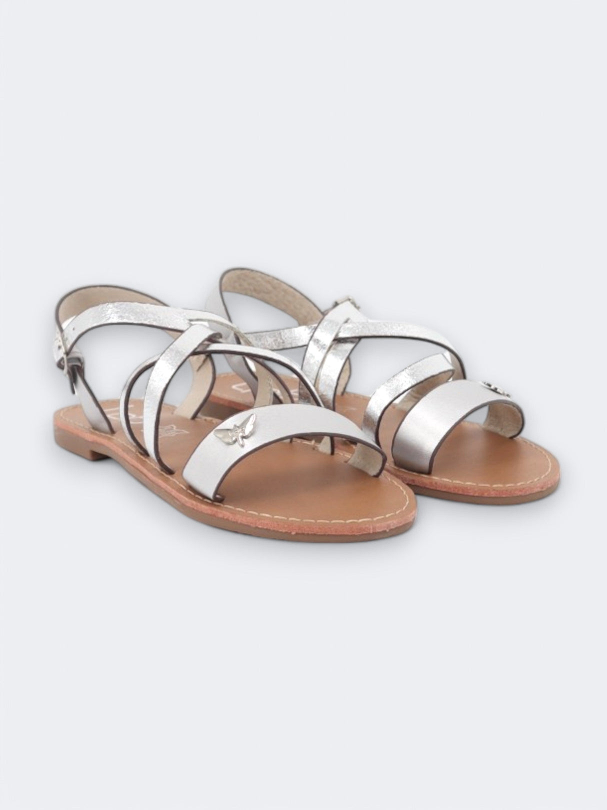 Image for Kids Girl's Textured Sandals,Silver
