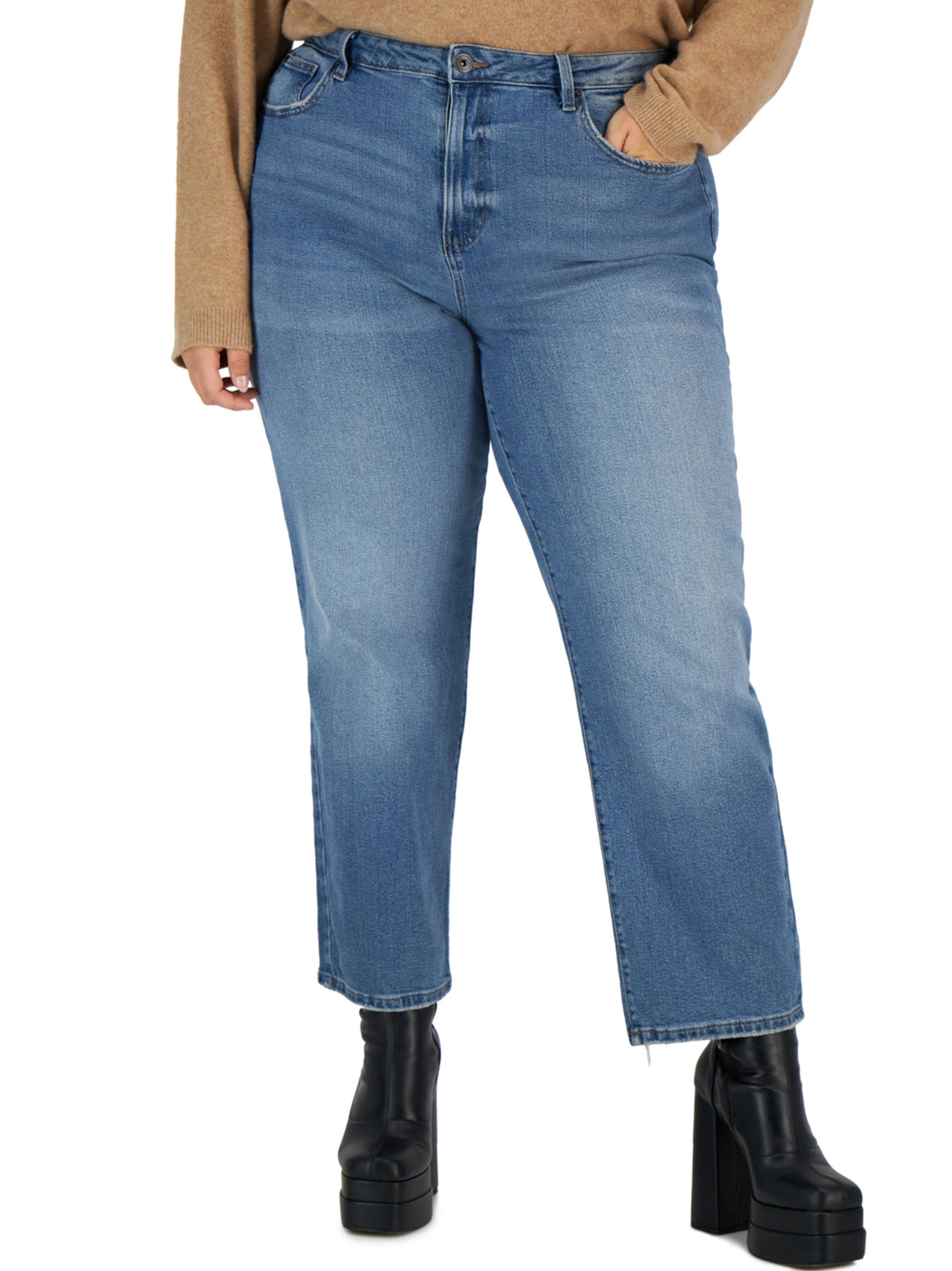 Image for Women's Washed Ankle Jeans,Blue