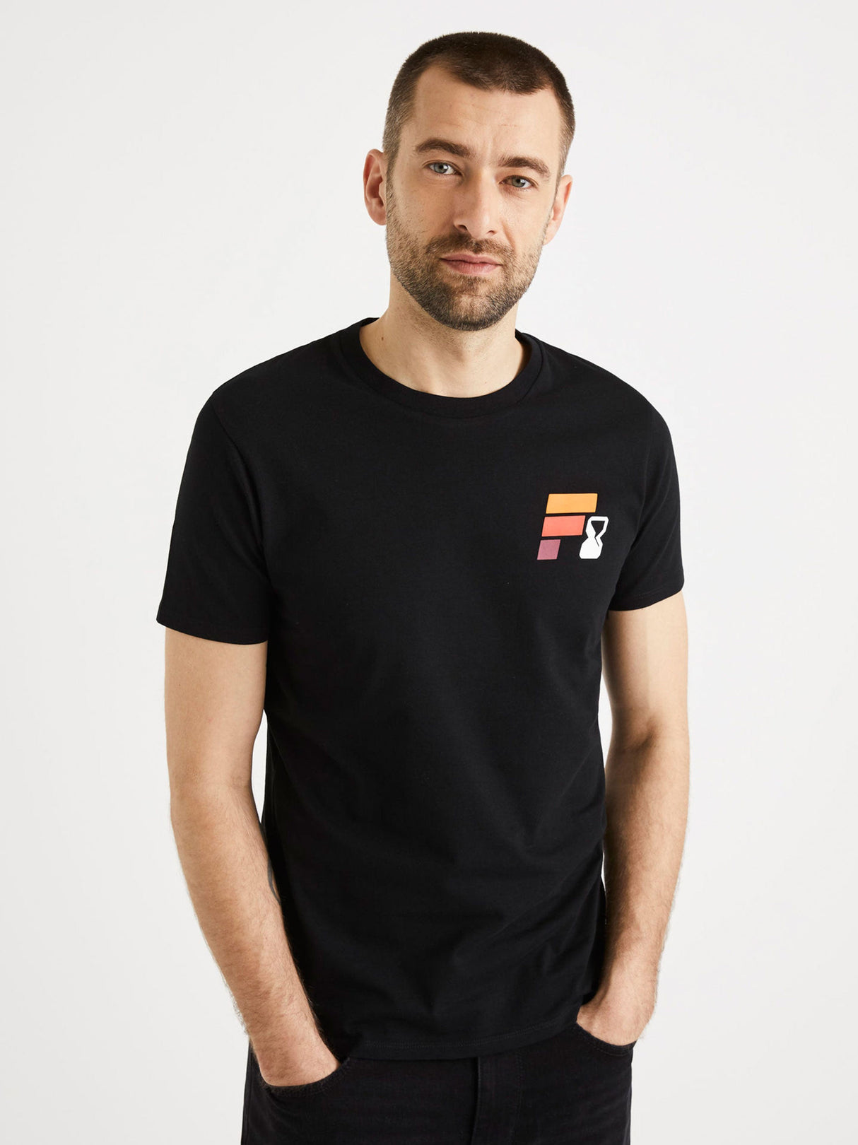 Image for Men's Graphic Printed T-Shirt,Black