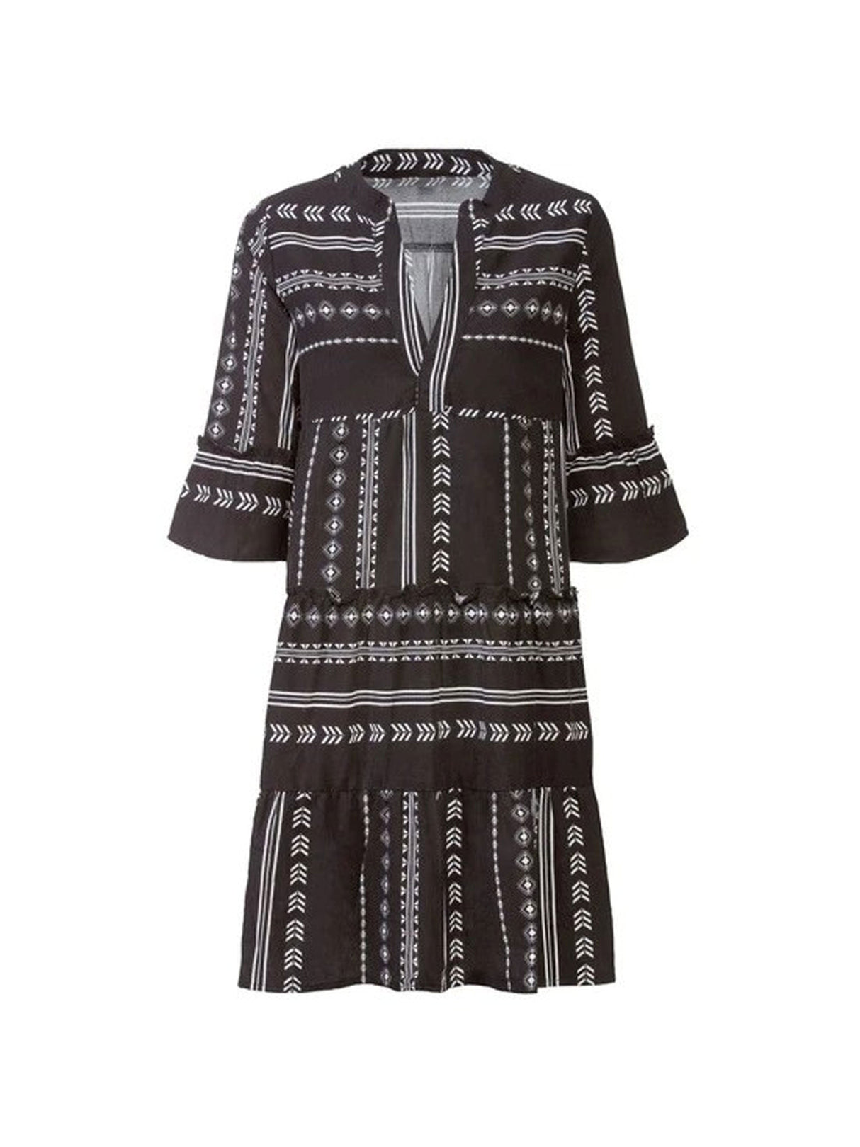Image for Women's Printed Shirt Dress,Black