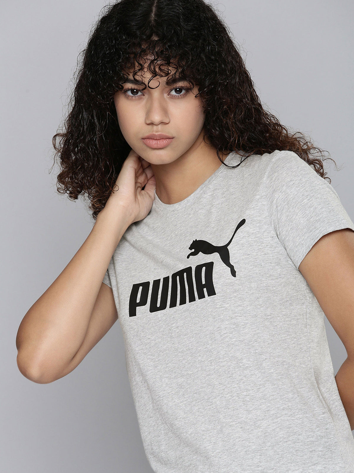 Image for Women's Brand Logo Printed T-Shirt,Grey