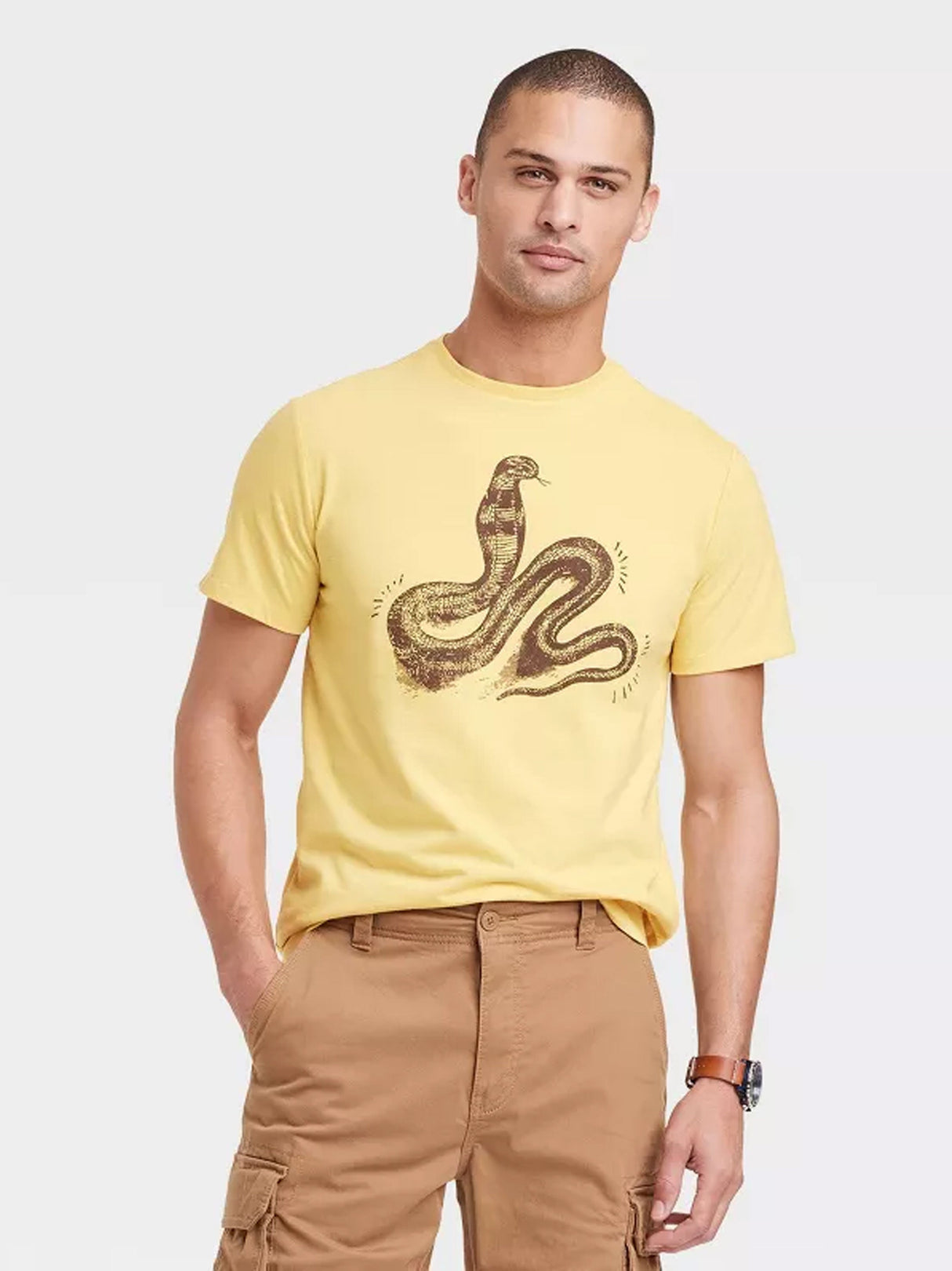 Image for Men's Graphic Printed T-Shirt,Yellow