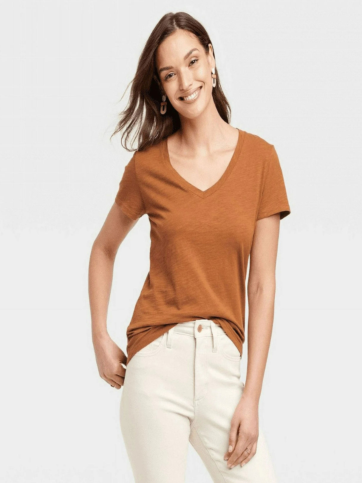 Image for Women's Plain T-Shirt,Brown