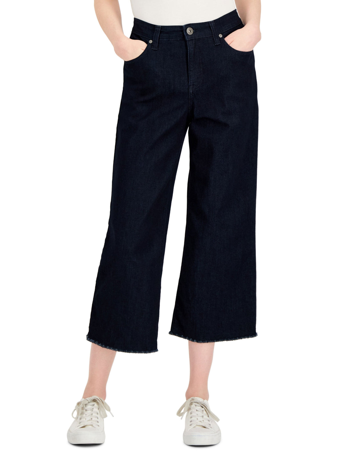 Image for Women's Plain Cropped Jeans,Navy