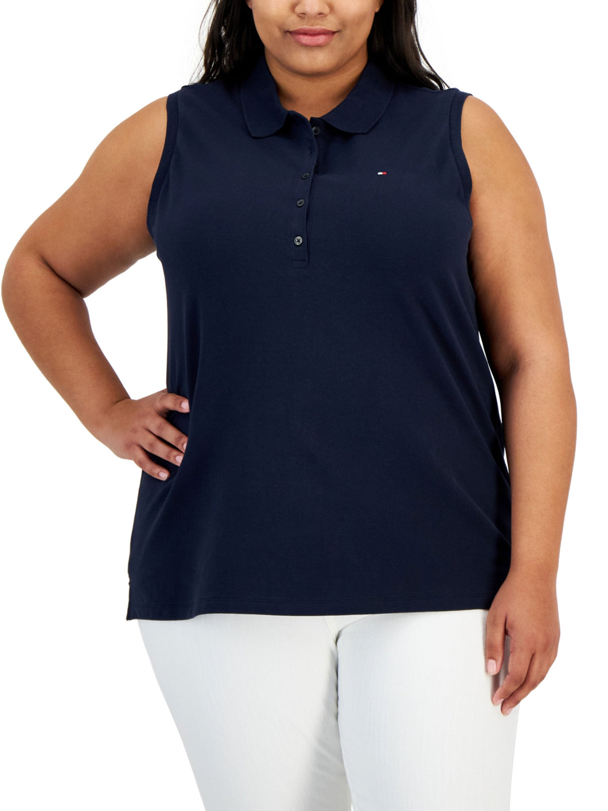 Image for Women's Sleeveless Polo T-Shirt,Navy