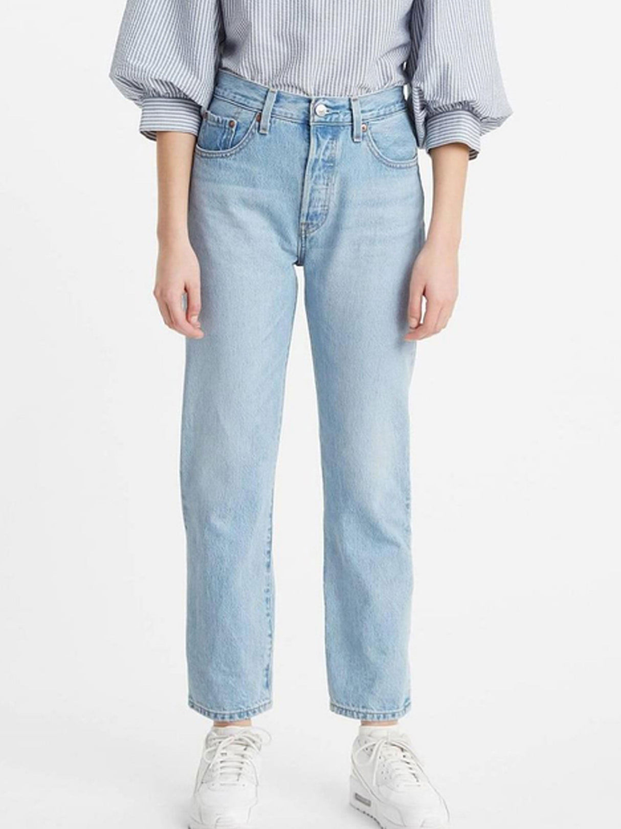 Image for Women's Washed Cropped Jeans,Light Blue